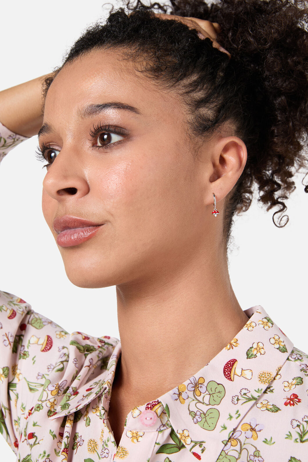 Princess Highway - Small Mushroom SleeperEarrings - silver