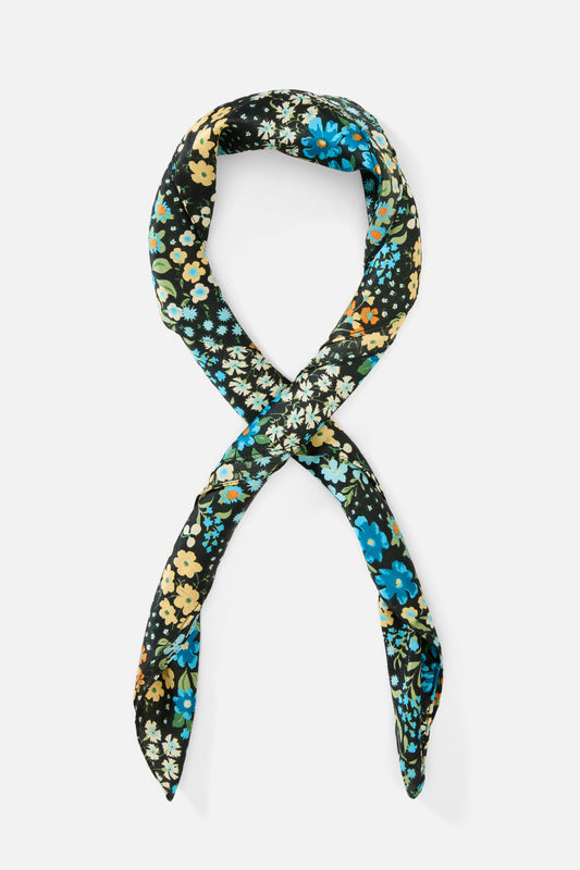 Princess Highway - Ada 90S Floral Satin Scarf - green