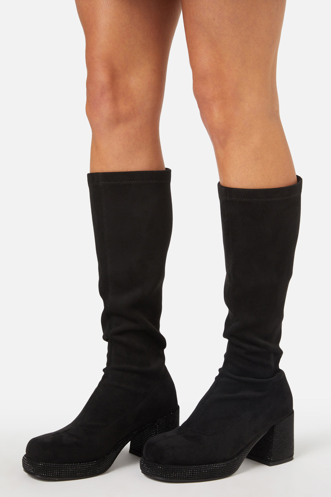 Princess Highway - Glitter Sole Knee Boot - black