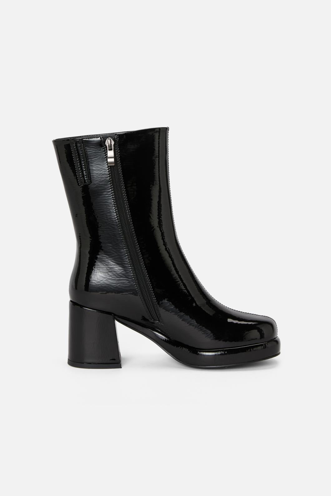 Princess Highway - Black Patent Short Boot - black