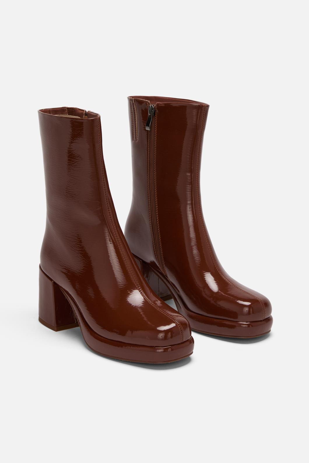 Princess Highway - Chocolate Patent Short Boot - chocolate