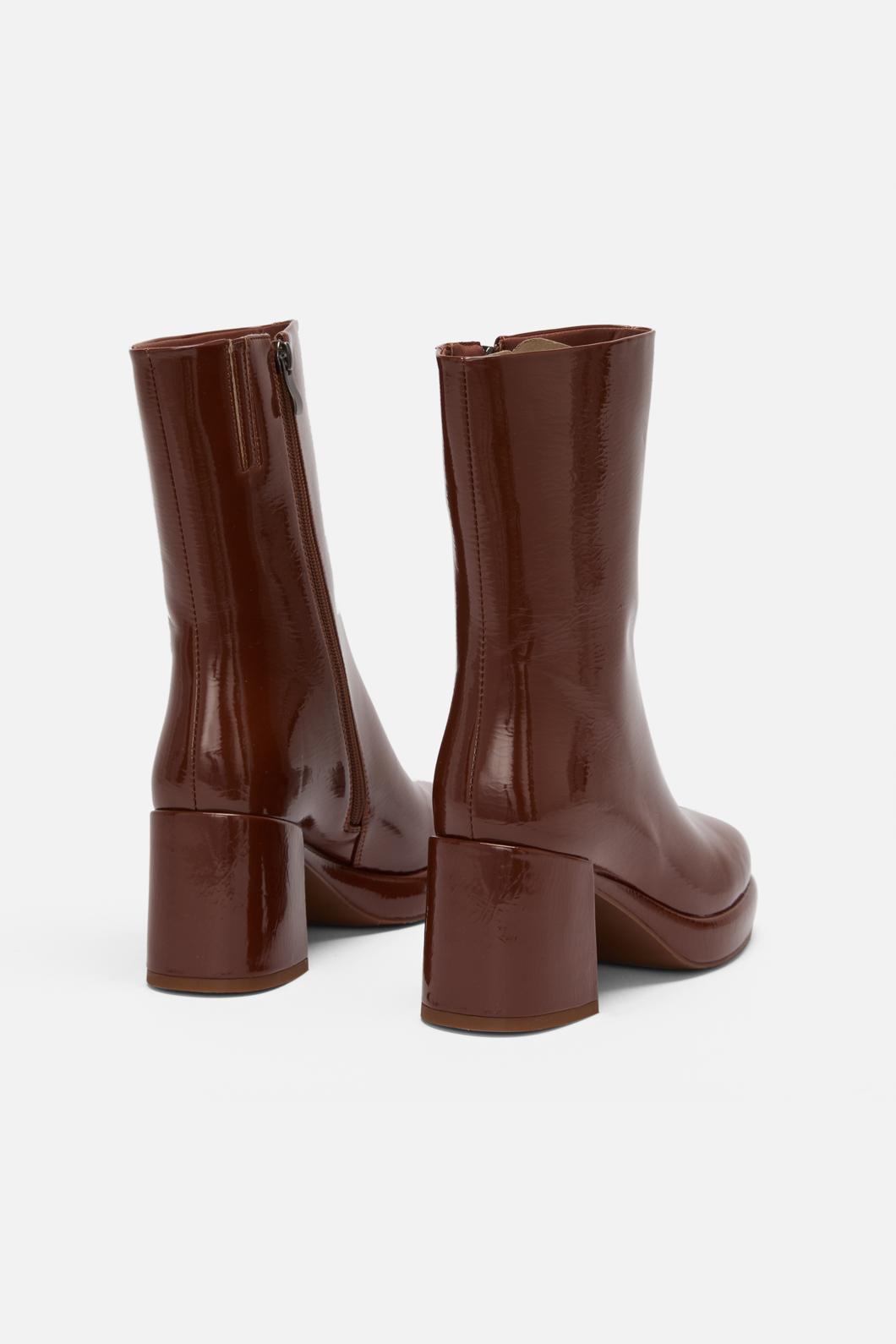Princess Highway - Chocolate Patent Short Boot - chocolate