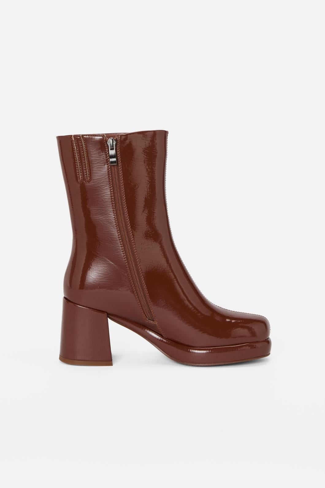 Princess Highway - Chocolate Patent Short Boot - chocolate