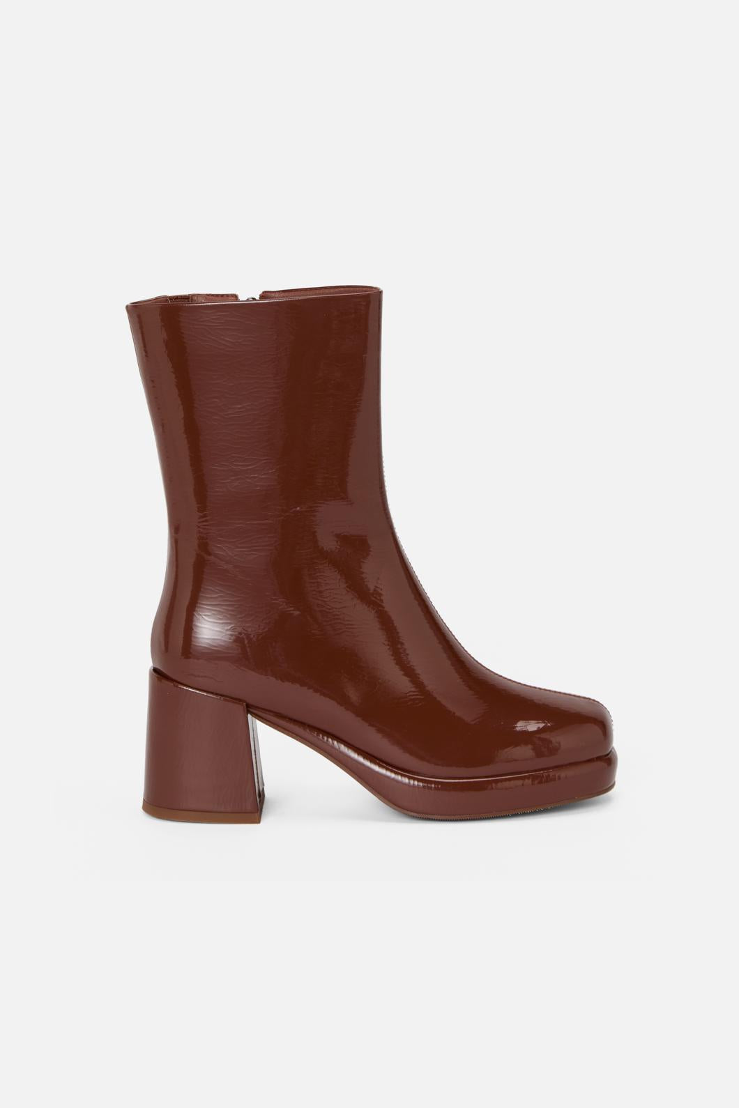 Princess Highway - Chocolate Patent Short Boot - chocolate