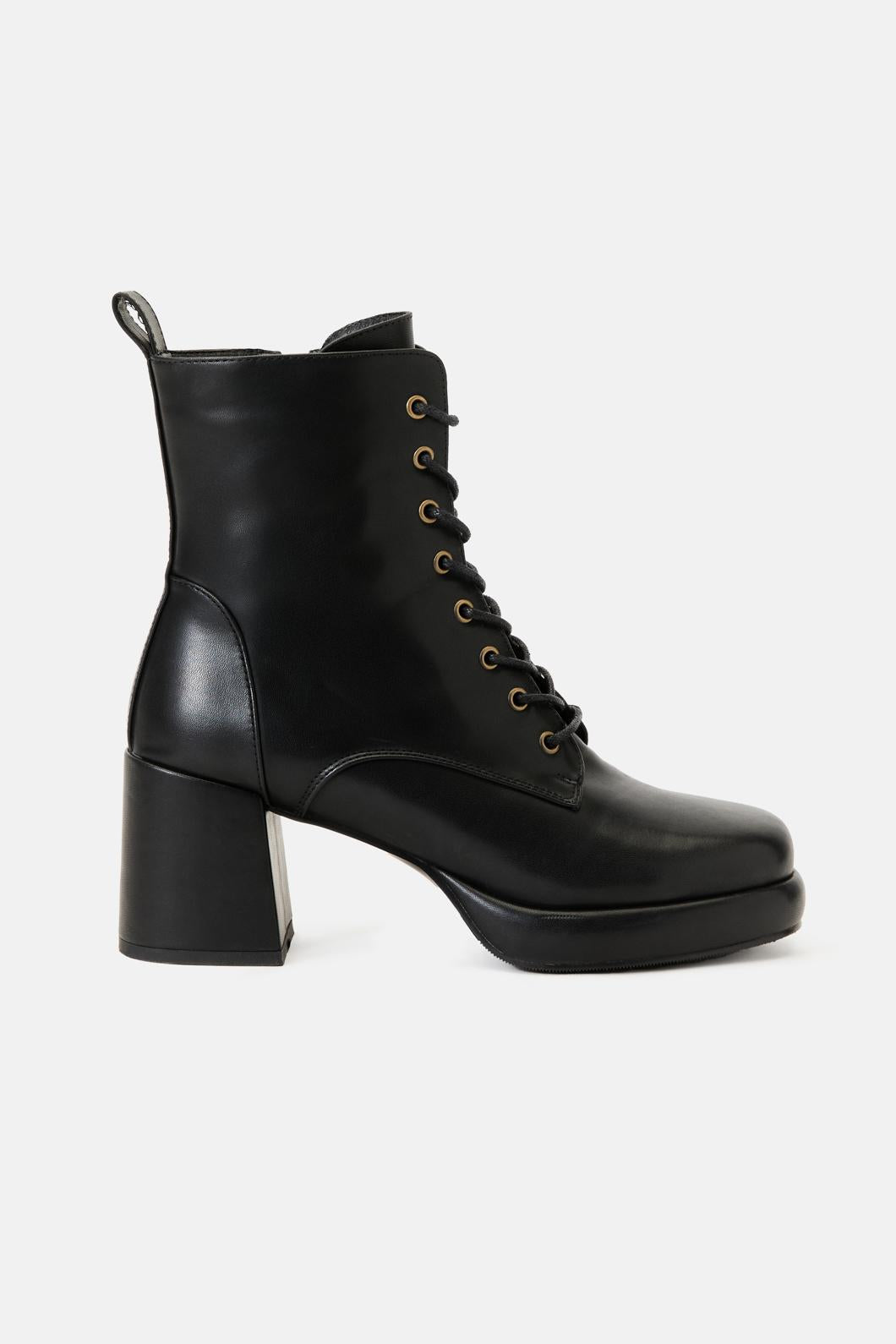 Princess Highway - Black Platform Lace Up Boot - black
