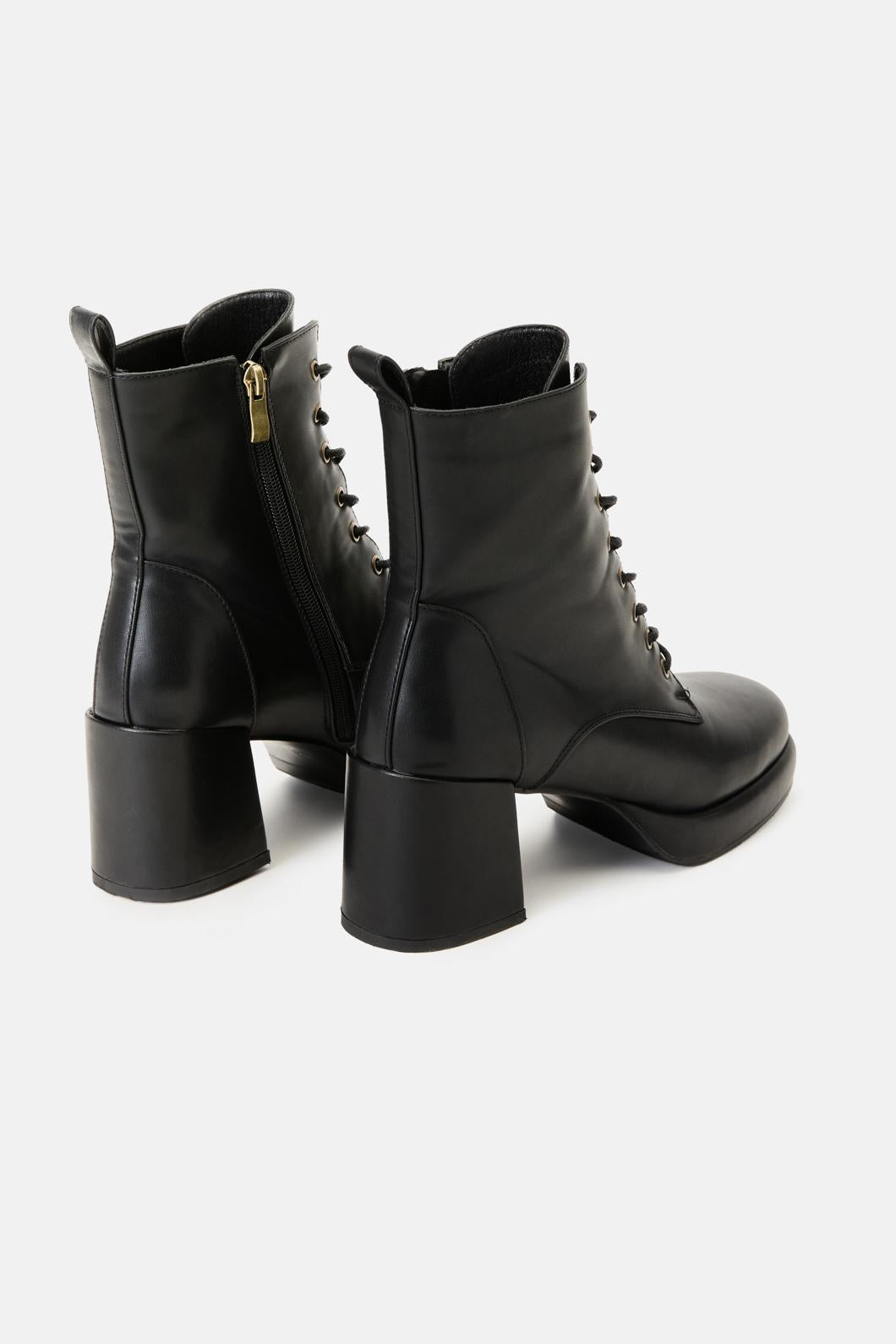 Princess Highway - Black Platform Lace Up Boot - black