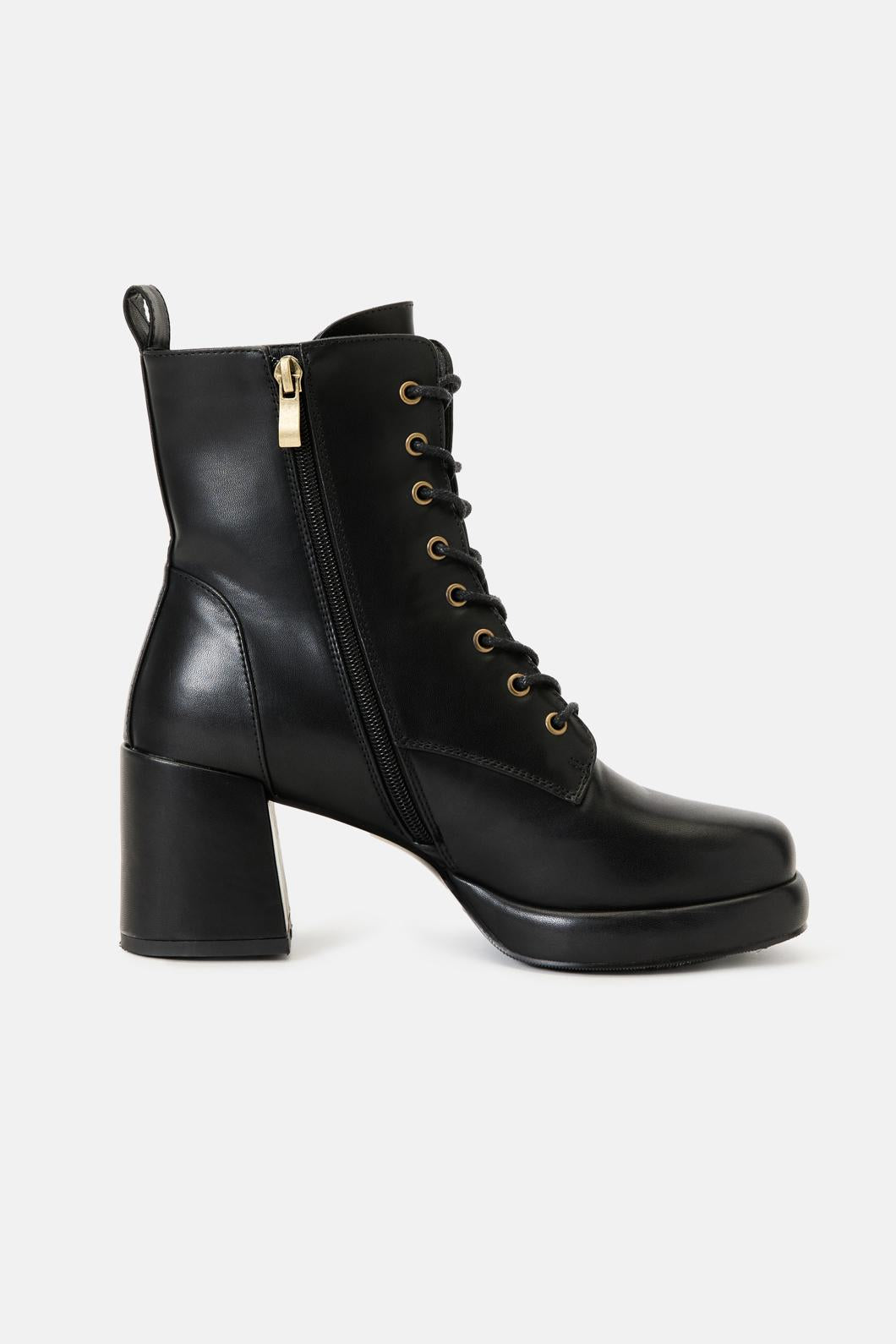 Princess Highway - Black Platform Lace Up Boot - black