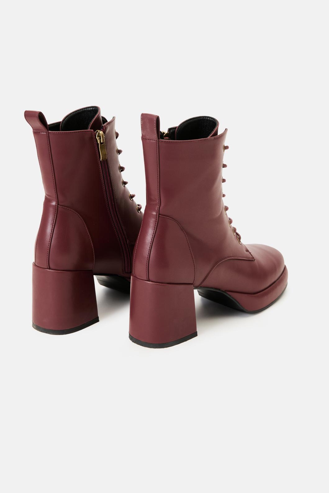 Princess Highway - Plum Platform Lace Up Boot - plum