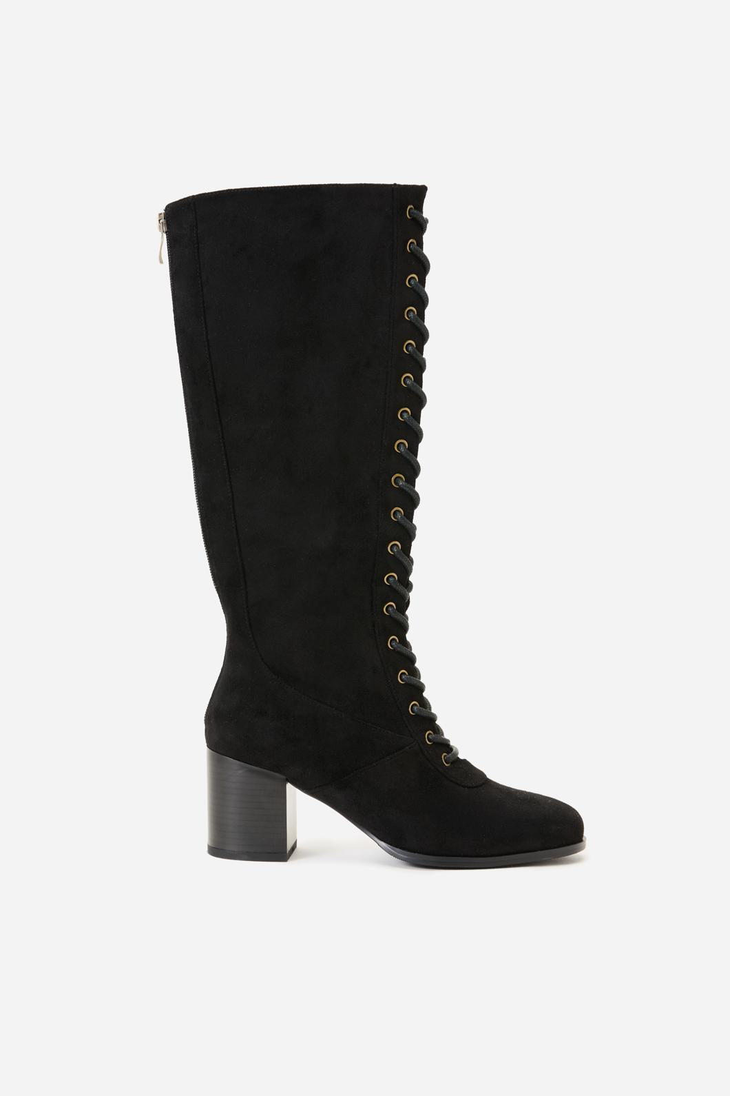 Princess Highway - Black Lace Up Knee High Boot - black