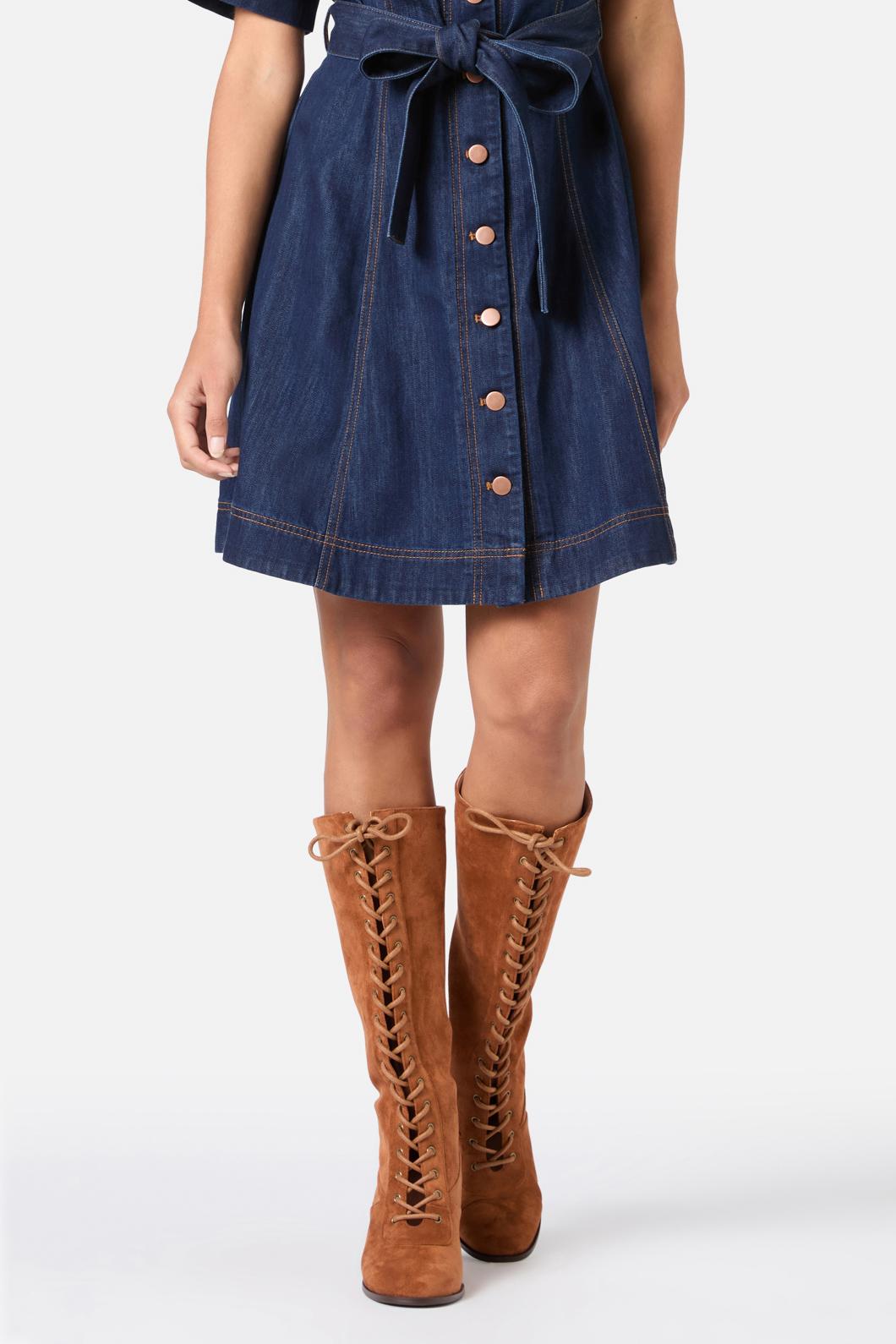 Princess Highway - Tan Lace Up Knee High Boot - tan