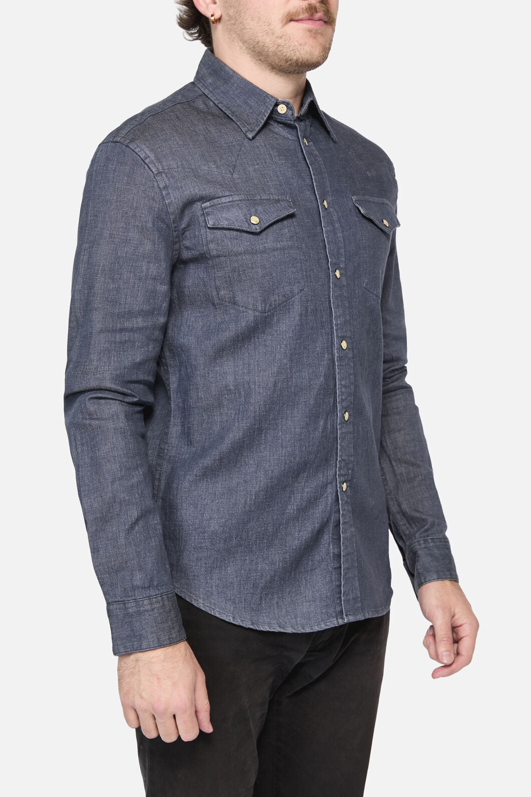 Revival - Hidden Western Shirt - denim