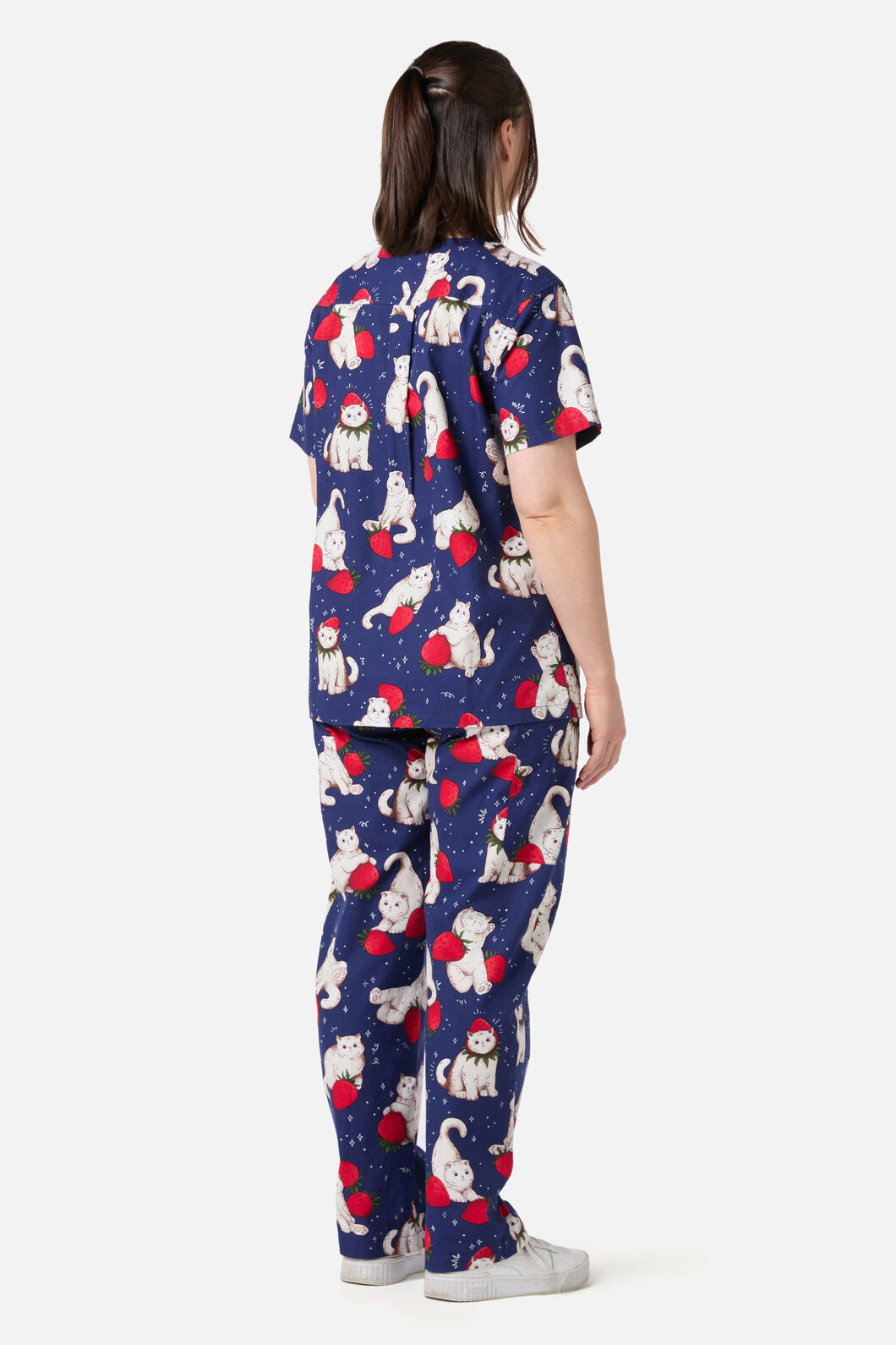 Scrubs With Love - Strawberry Cats Scrub Set - navy