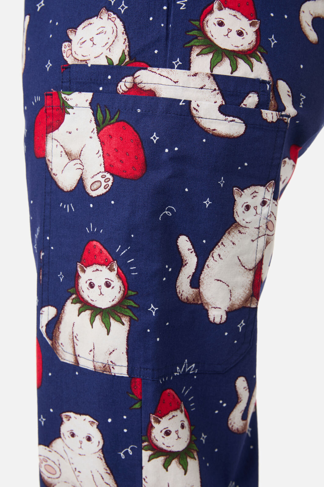 Scrubs With Love - Strawberry Cats Scrub Set - navy