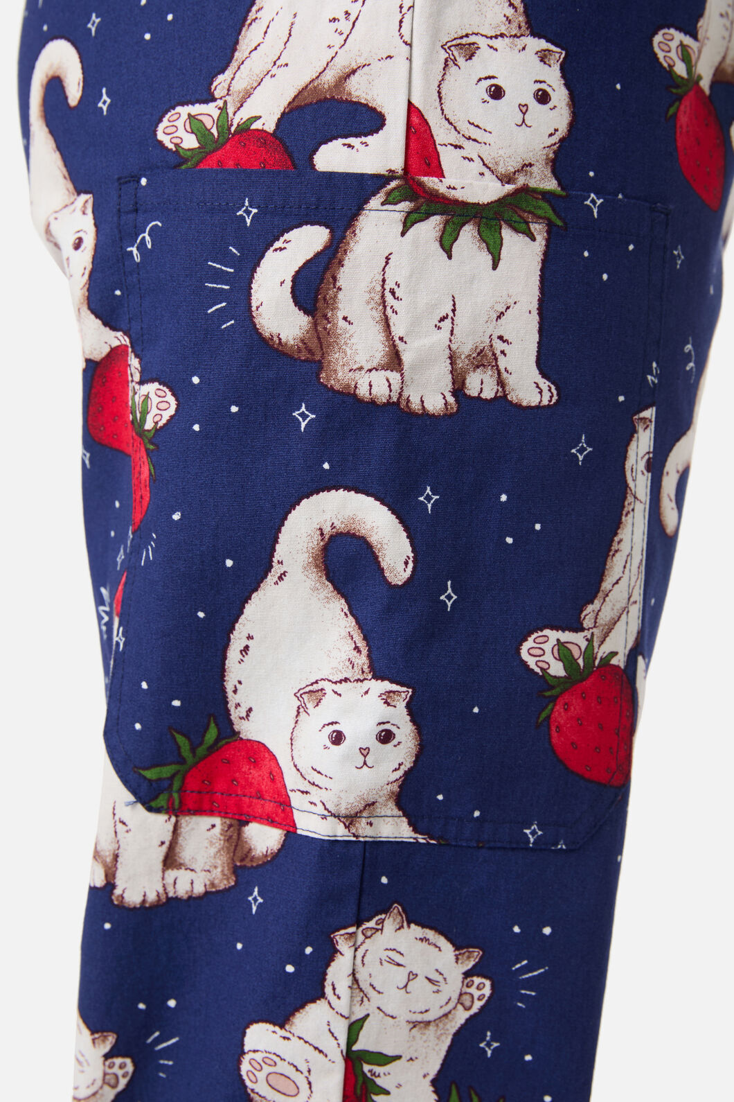 Scrubs With Love - Strawberry Cats Scrub Set - navy