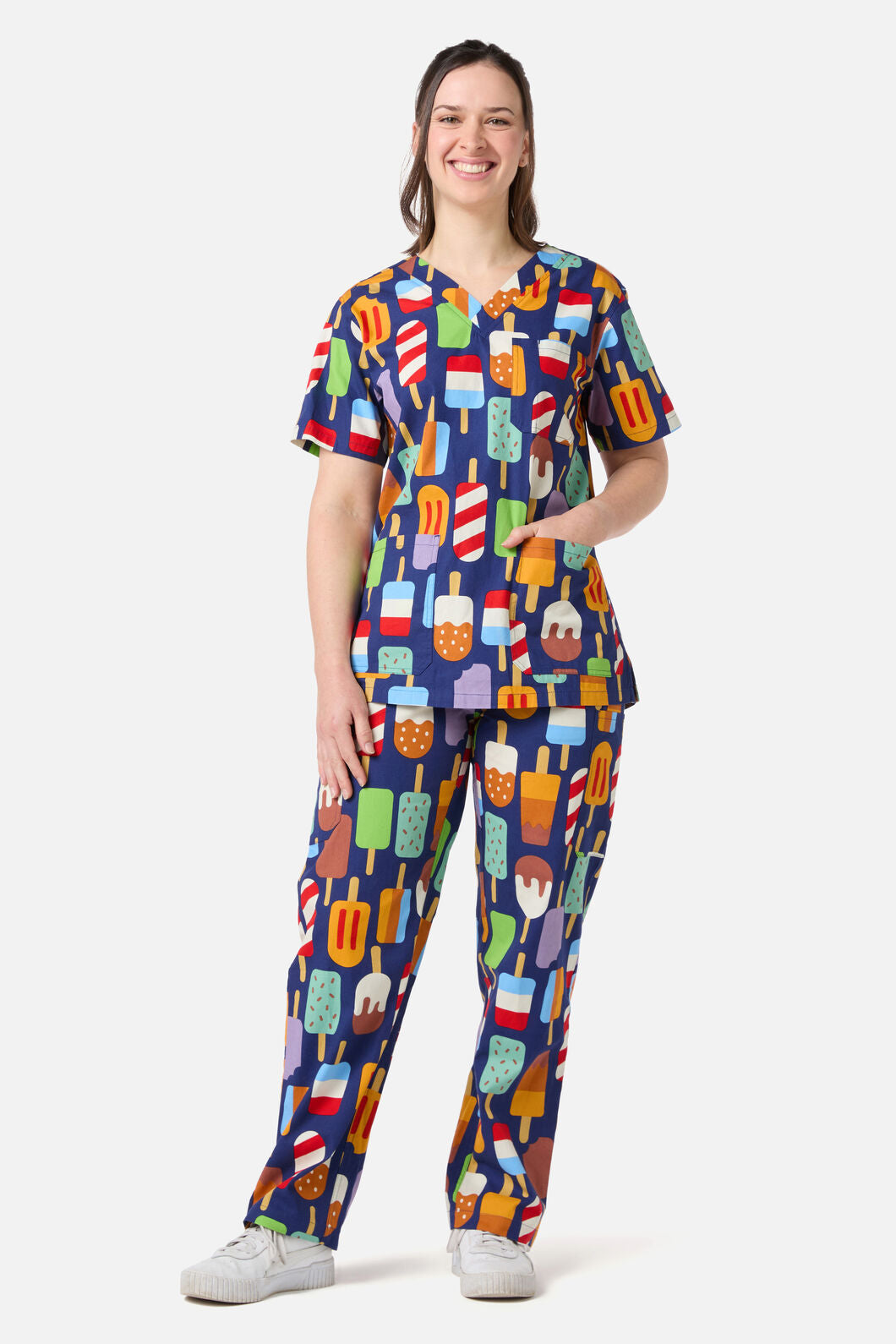 Scrubs With Love - Summer Treats Scrub Set - navy