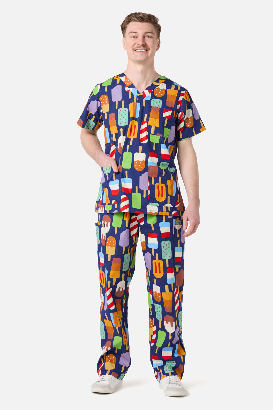 Scrubs With Love - Summer Treats Scrub Set - navy