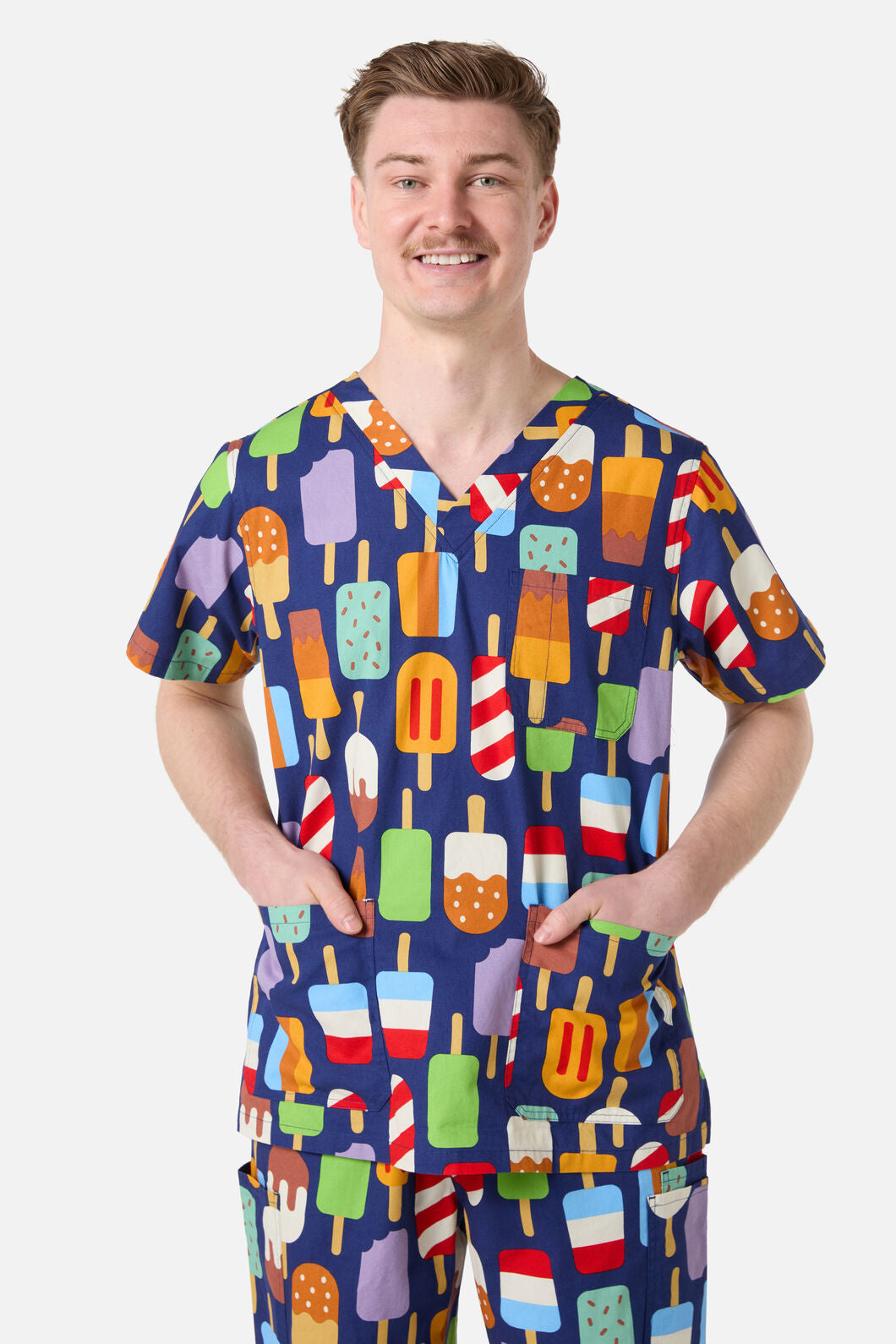 Scrubs With Love - Summer Treats Scrub Set - navy