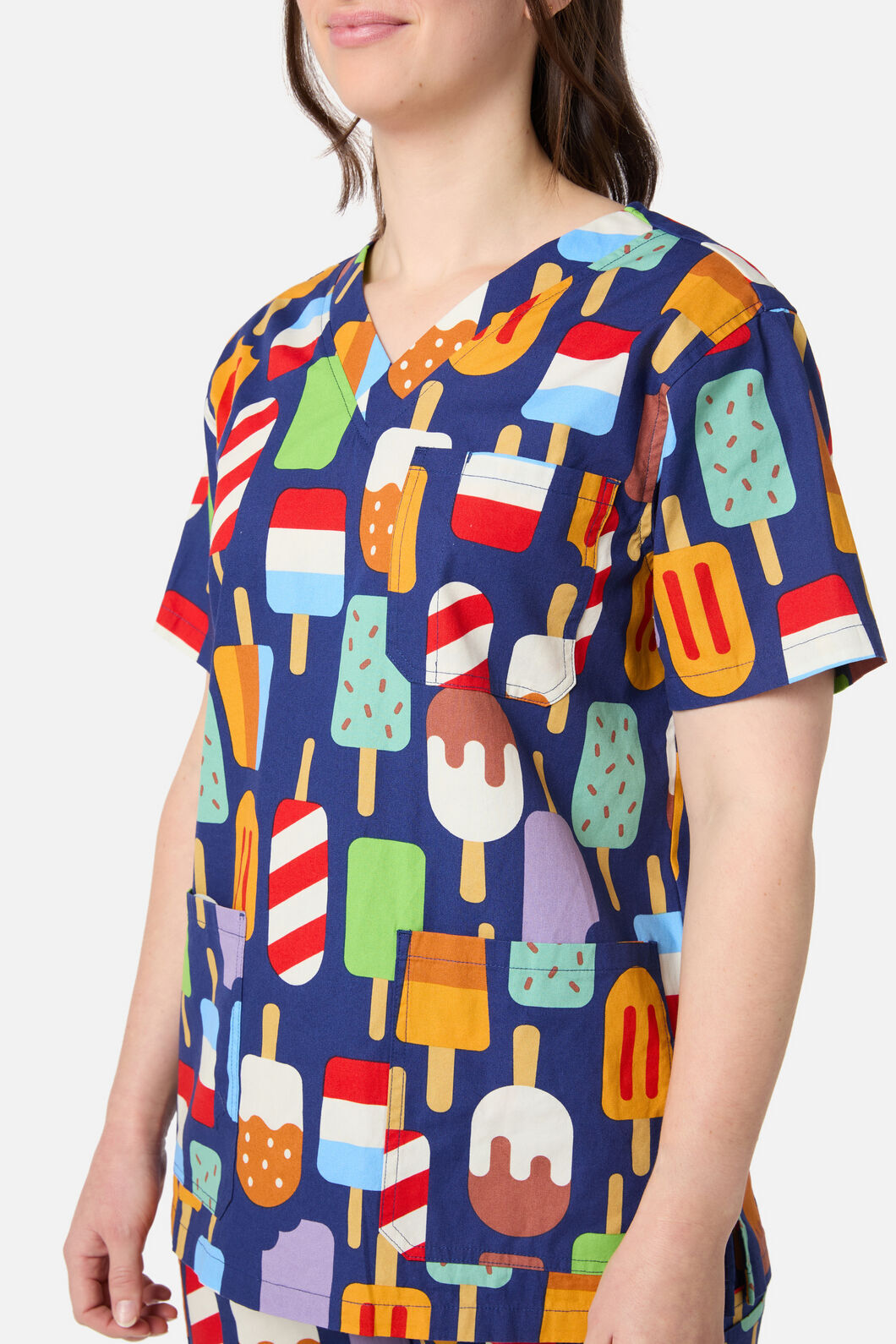 Scrubs With Love - Summer Treats Scrub Set - navy
