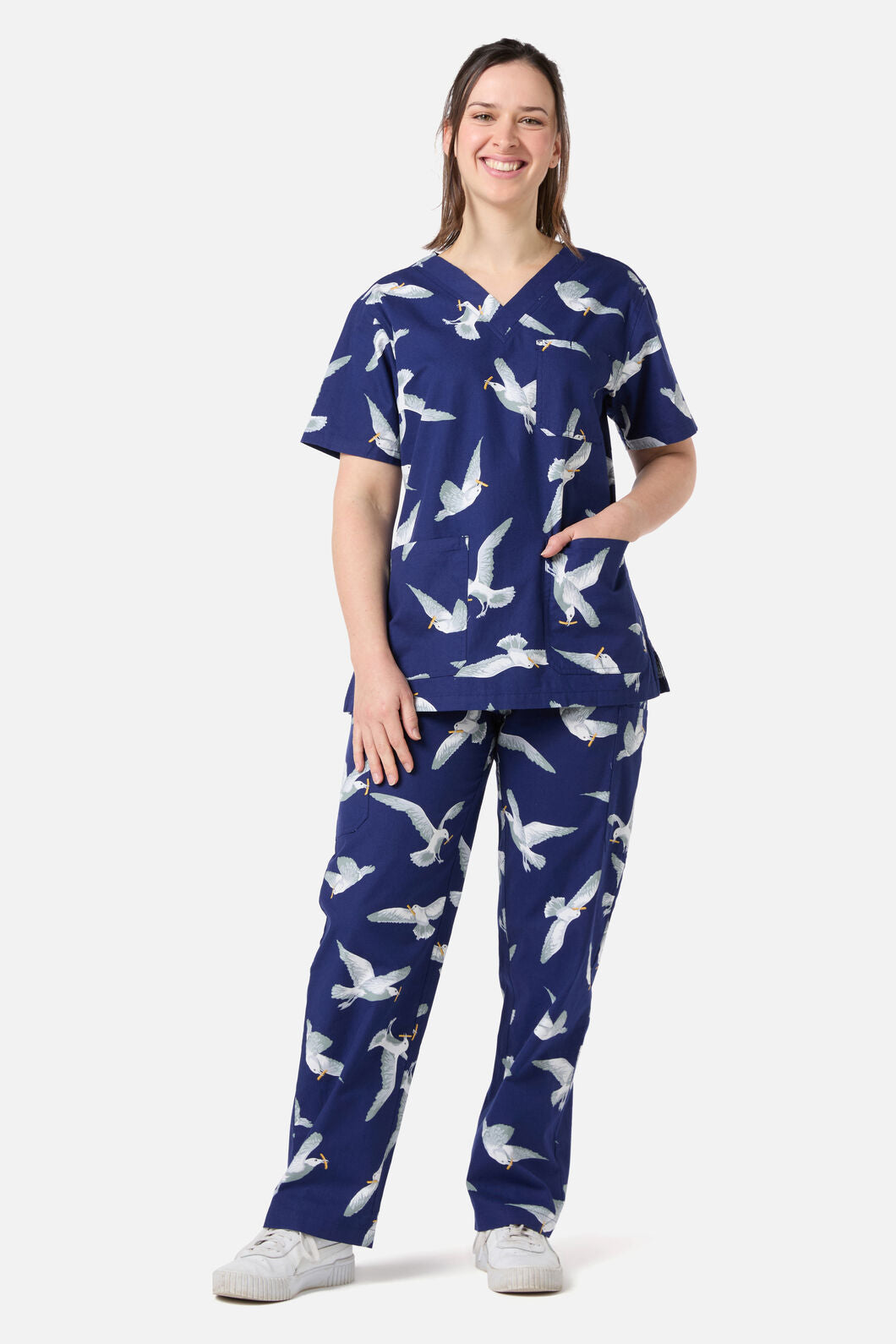 Scrubs With Love - Seagull Scrub Set - navy