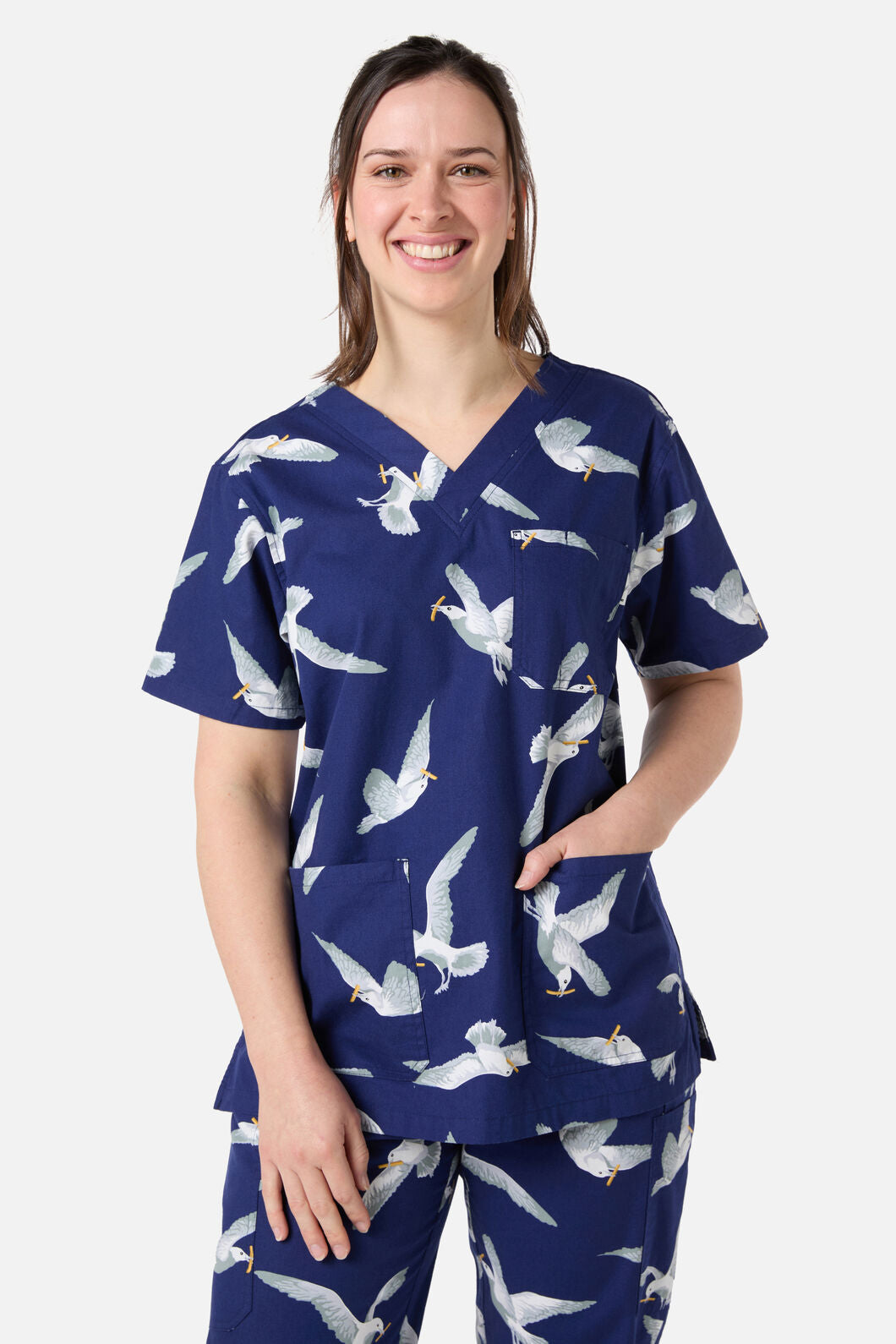 Scrubs With Love - Seagull Scrub Set - navy