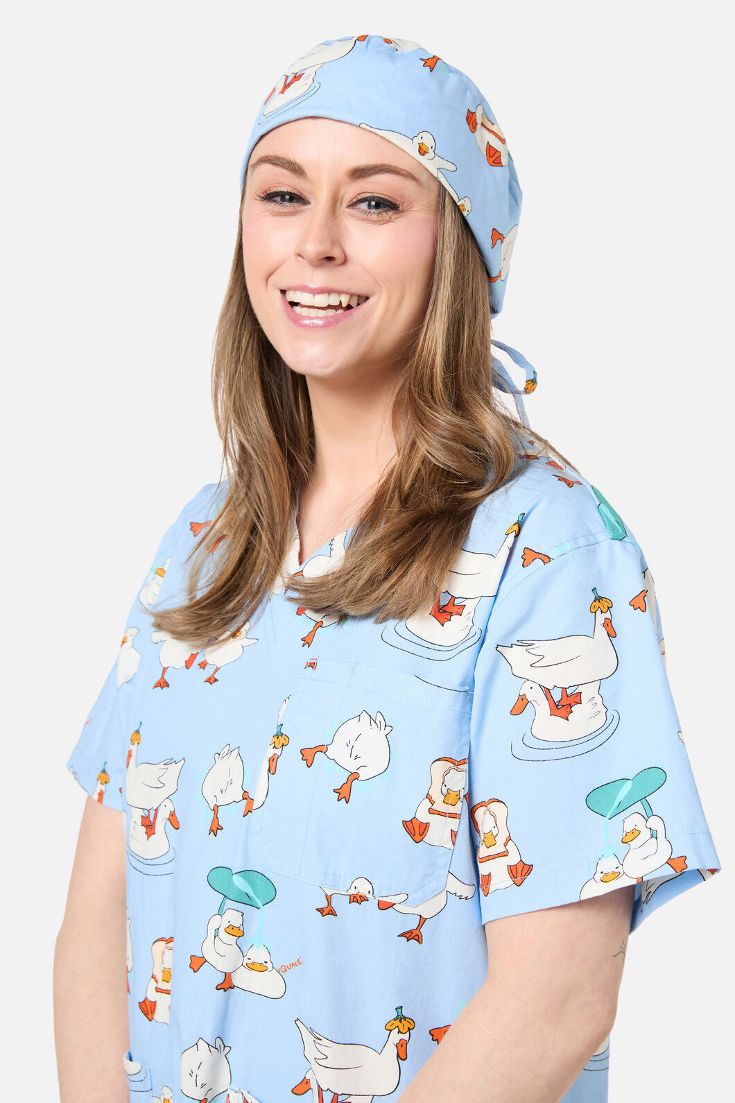 Scrubs With Love - PUDDLE DUCK SCRUB HAT - blue