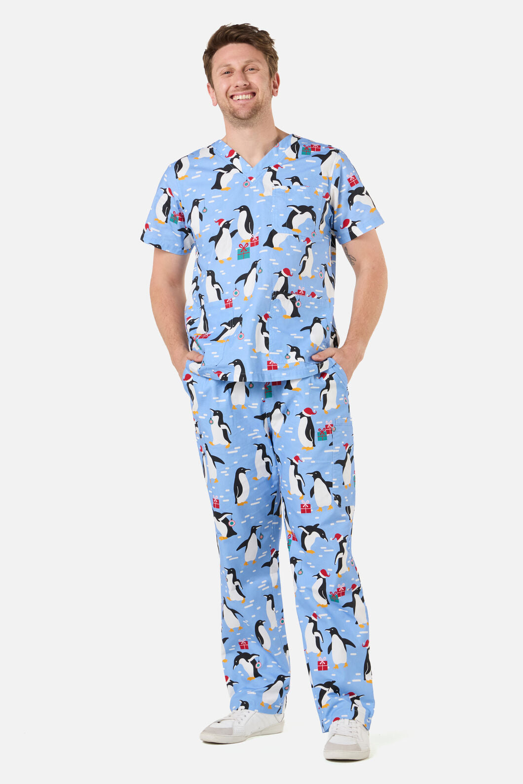 Scrubs With Love - NORTH POLE SCRUB SET - blue