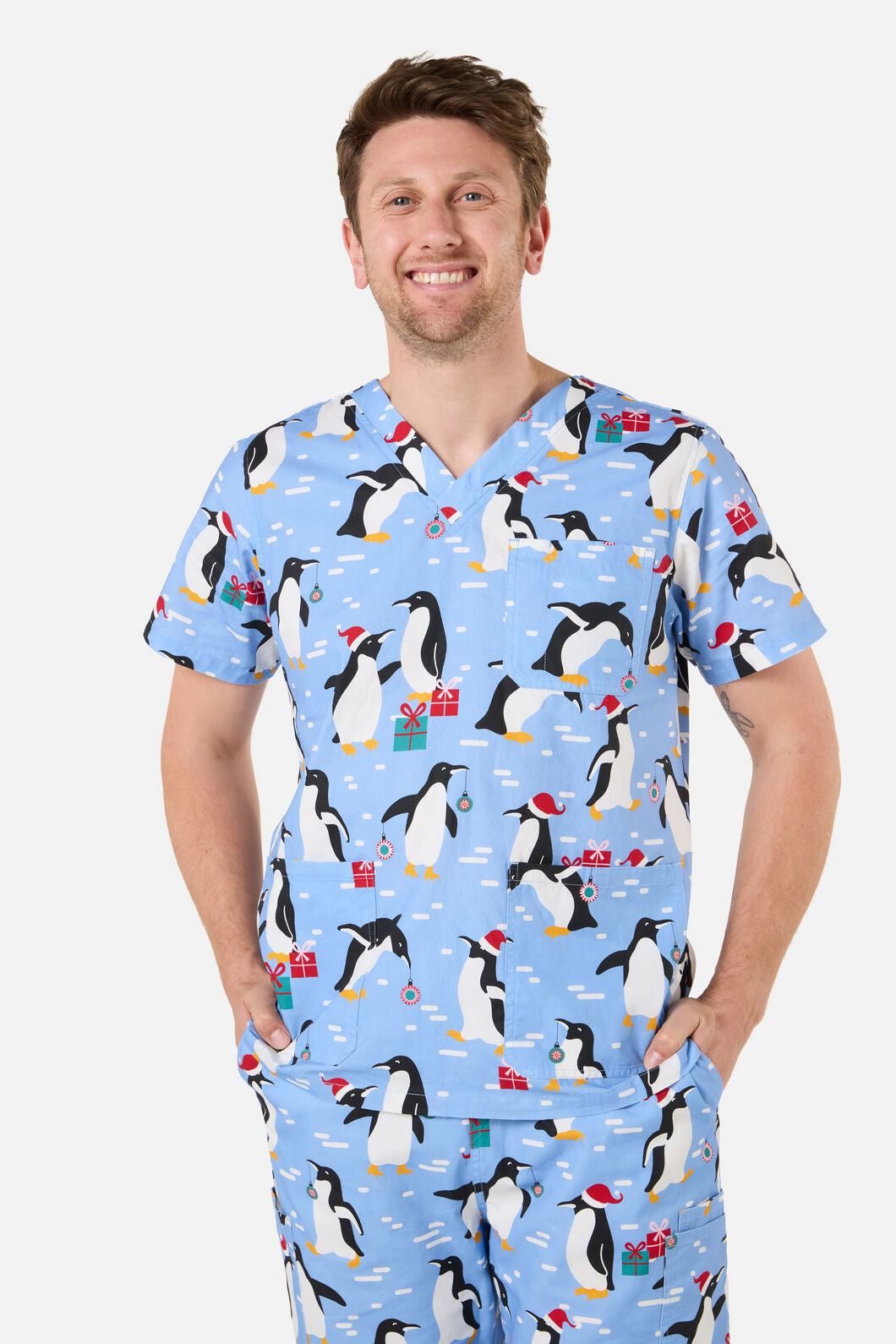Scrubs With Love - NORTH POLE SCRUB SET - blue