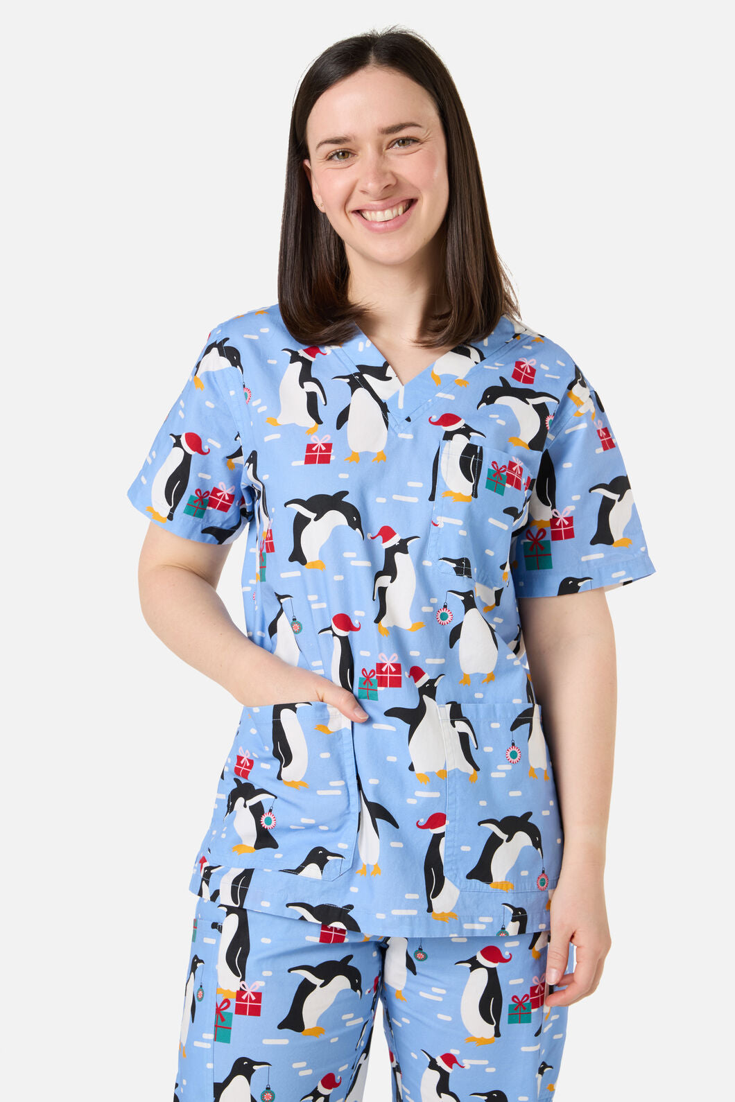 Scrubs With Love - NORTH POLE SCRUB SET - blue
