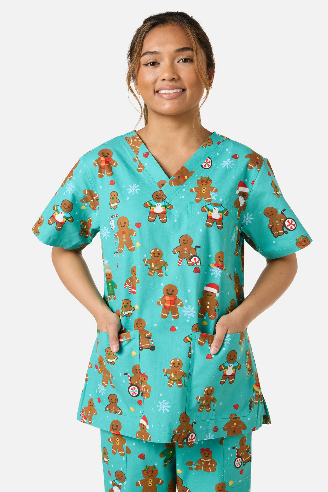 Scrubs With Love - GINGERBREAD SCRUB SET - teal