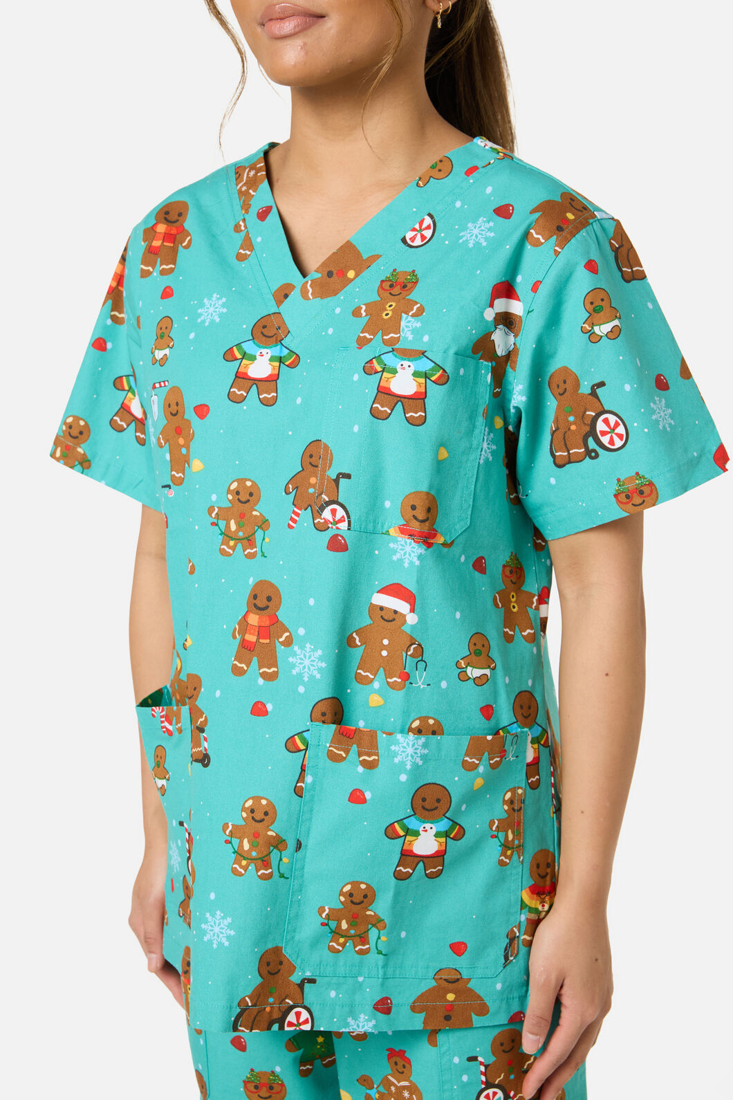 Scrubs With Love - GINGERBREAD SCRUB SET - teal