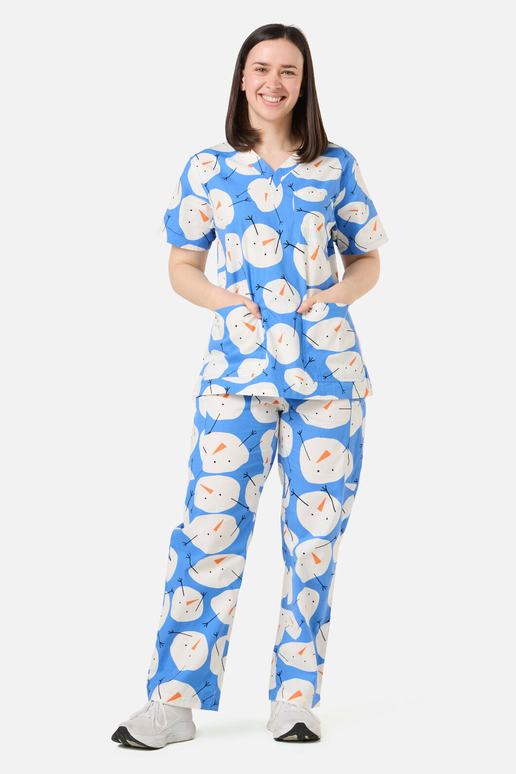 Scrubs With Love - SNOWMAN SCRUB SET - blue