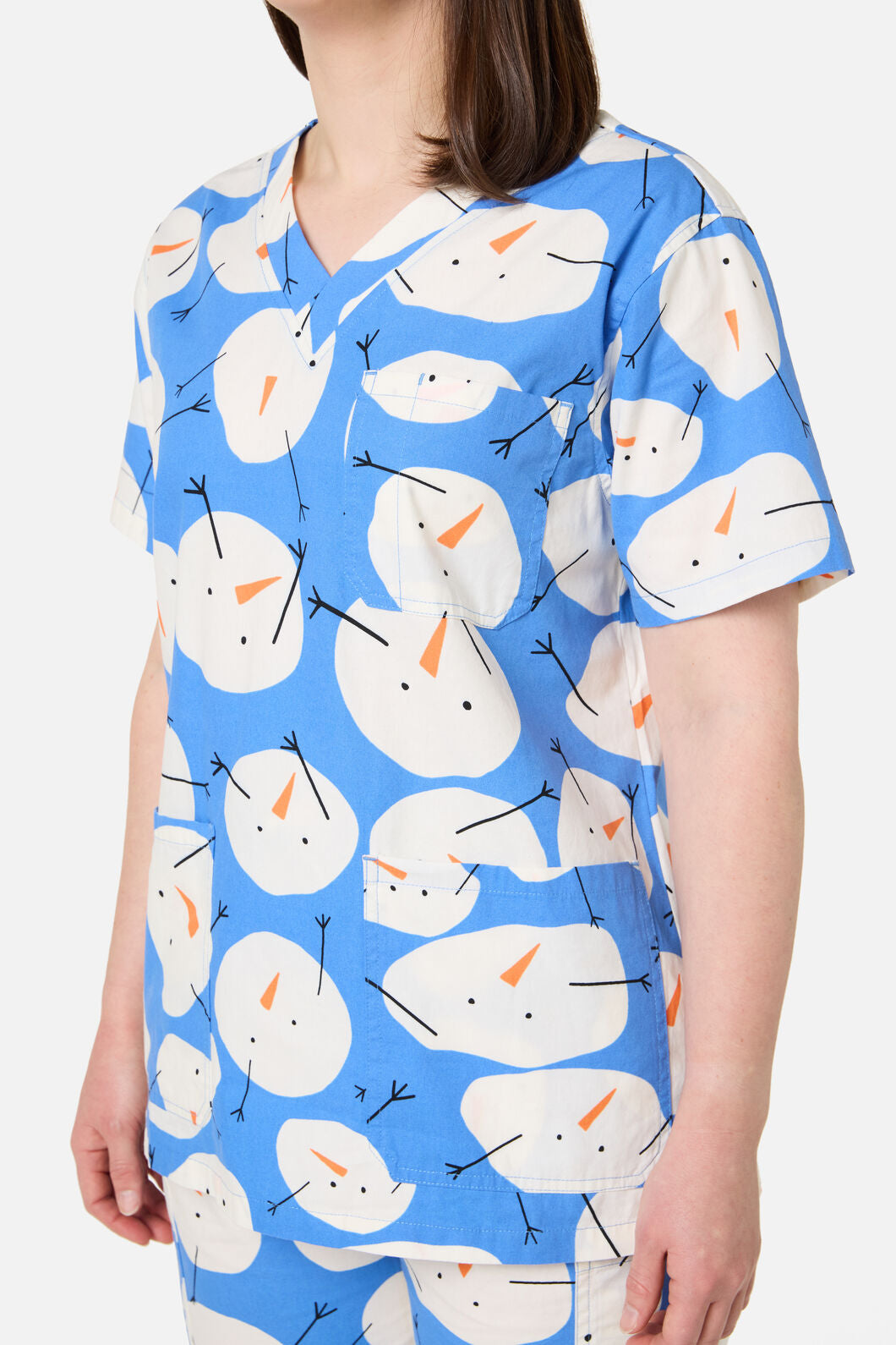 Scrubs With Love - SNOWMAN SCRUB SET - blue