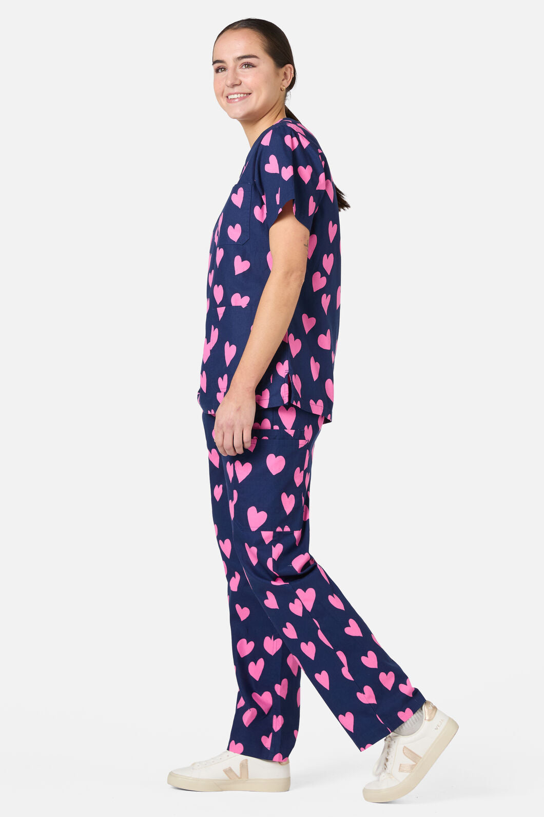 Scrubs With Love - Love Hearts Scrub Set - navy