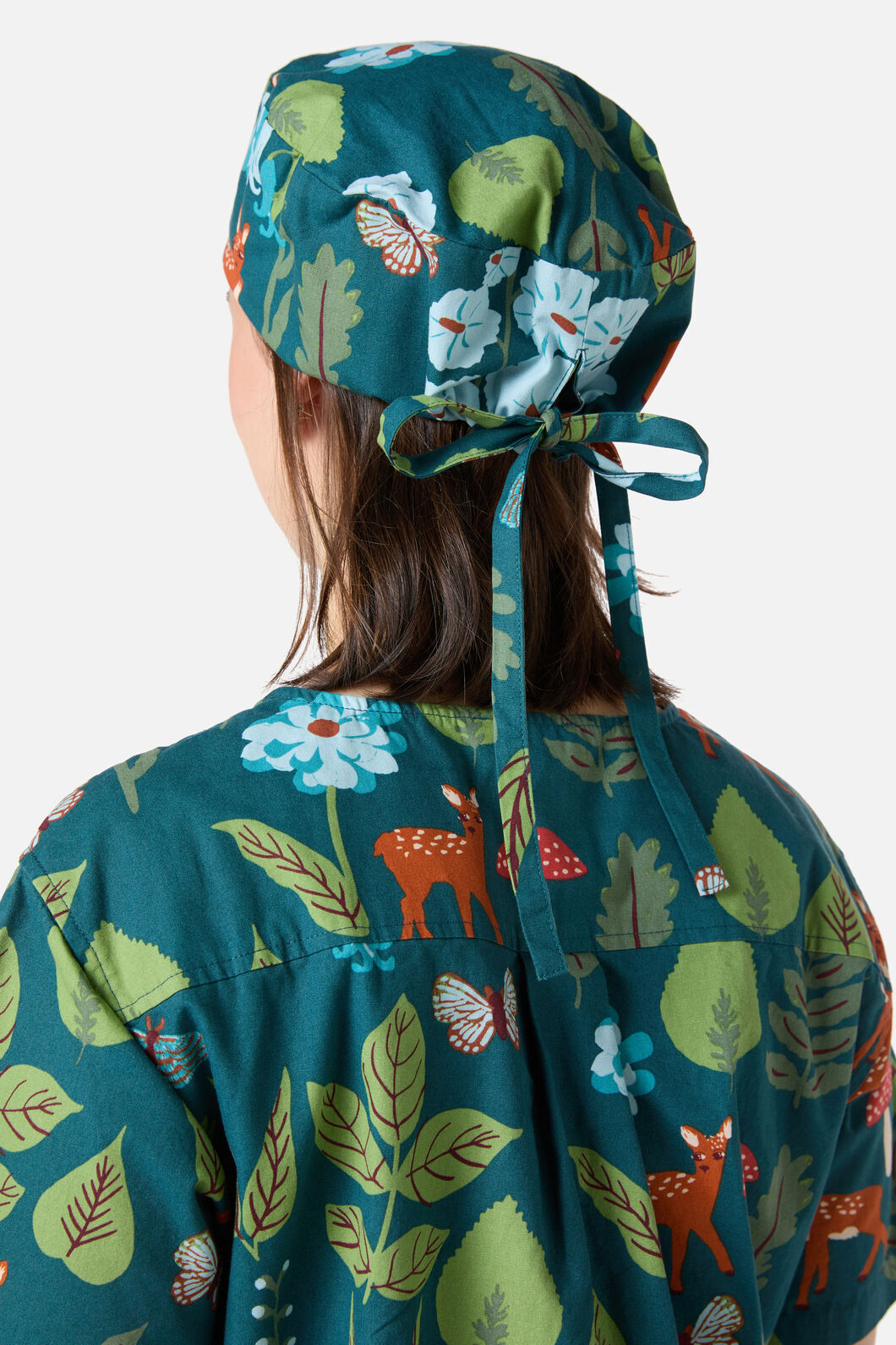 Scrubs With Love - Winter Deer Scrub Hat - teal
