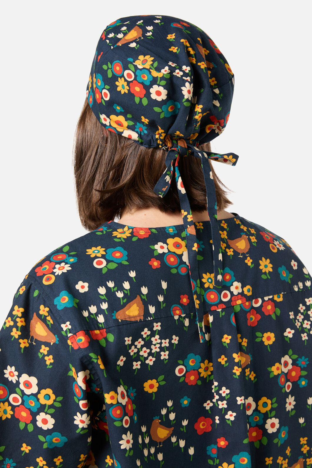 Scrubs With Love - Cute Chickens scrub hat - navy
