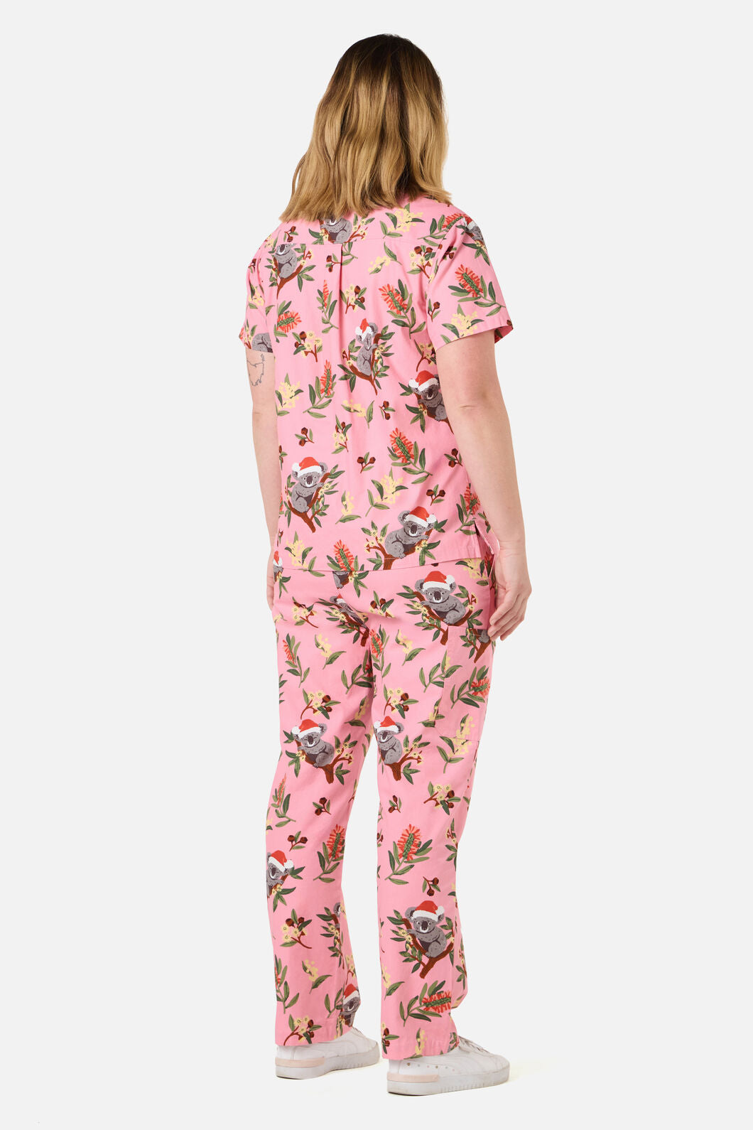 Scrubs With Love - CHRISTMAS KOALA PINK SCRUB SET - pink