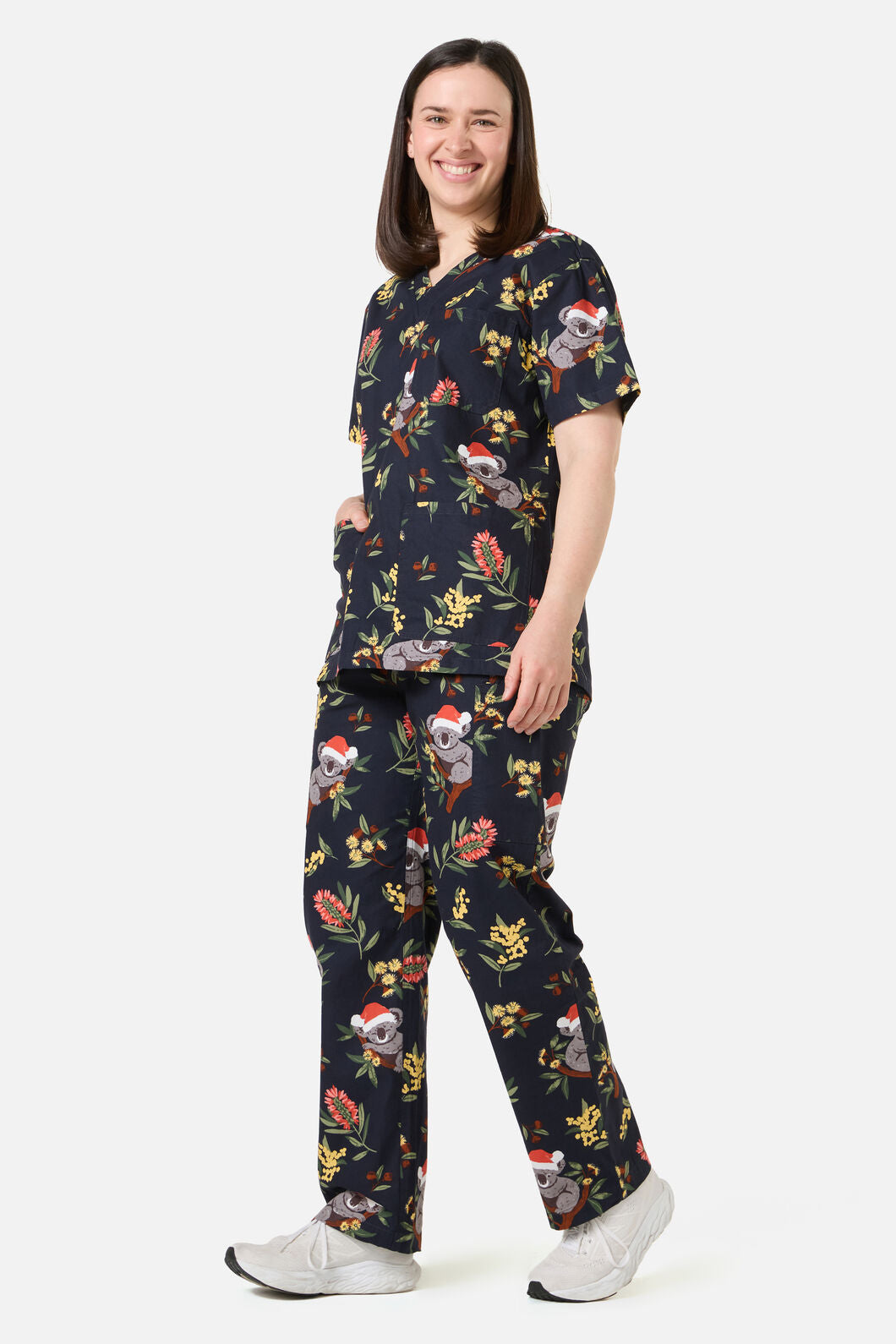 Scrubs With Love - CHRISTMAS KOALA NAVY SCRUB SET - navy