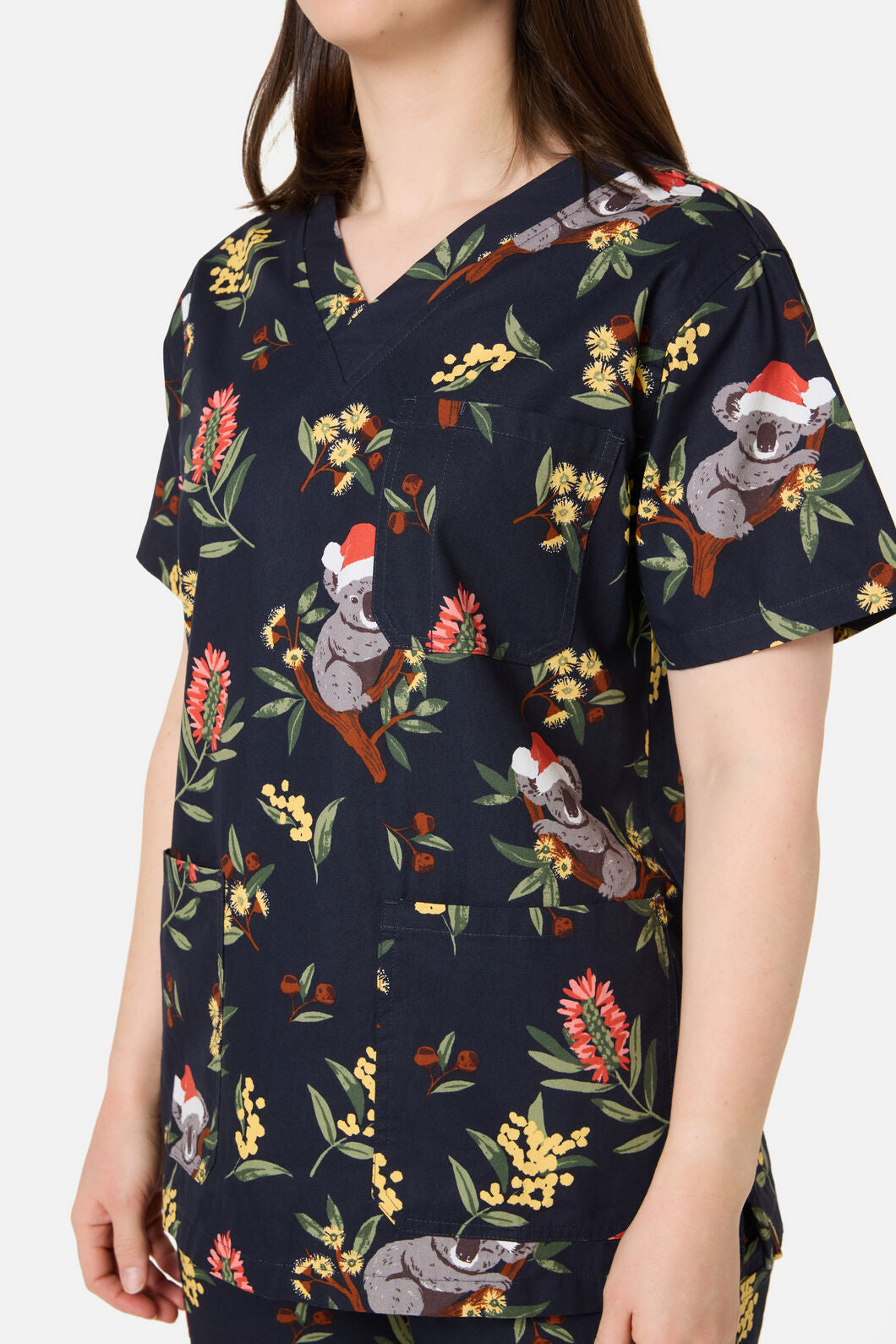 Scrubs With Love - CHRISTMAS KOALA NAVY SCRUB SET - navy