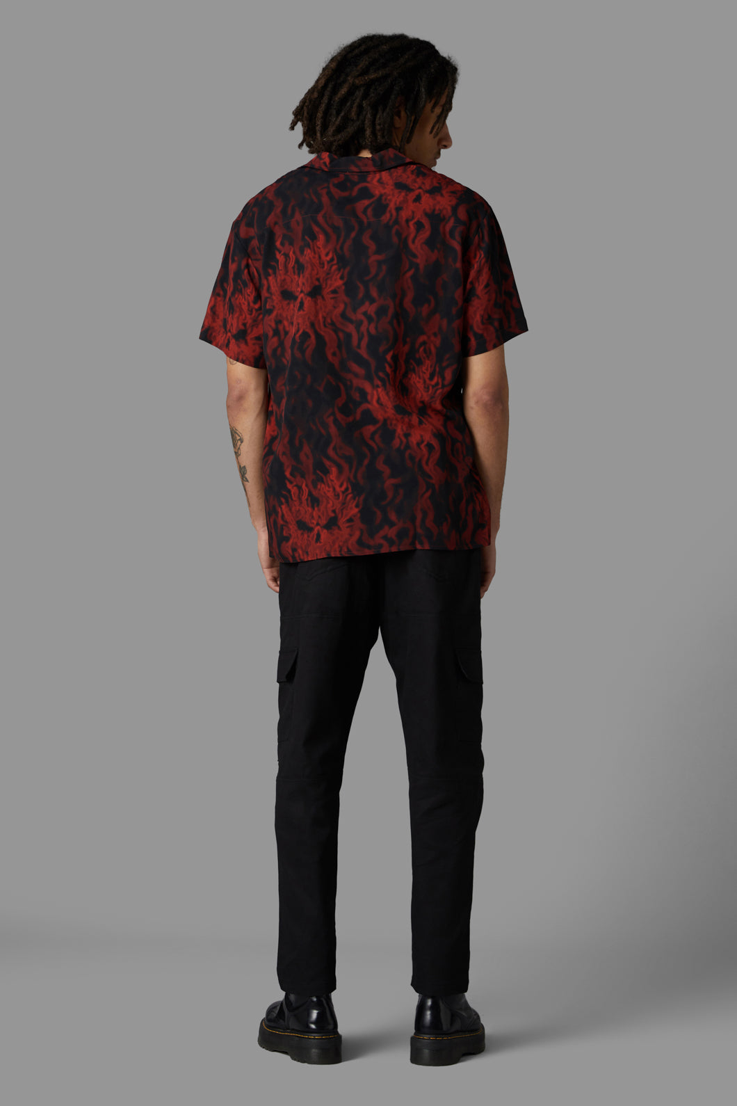 Black Friday - Up In Flames Short Sleeve Shirt - red