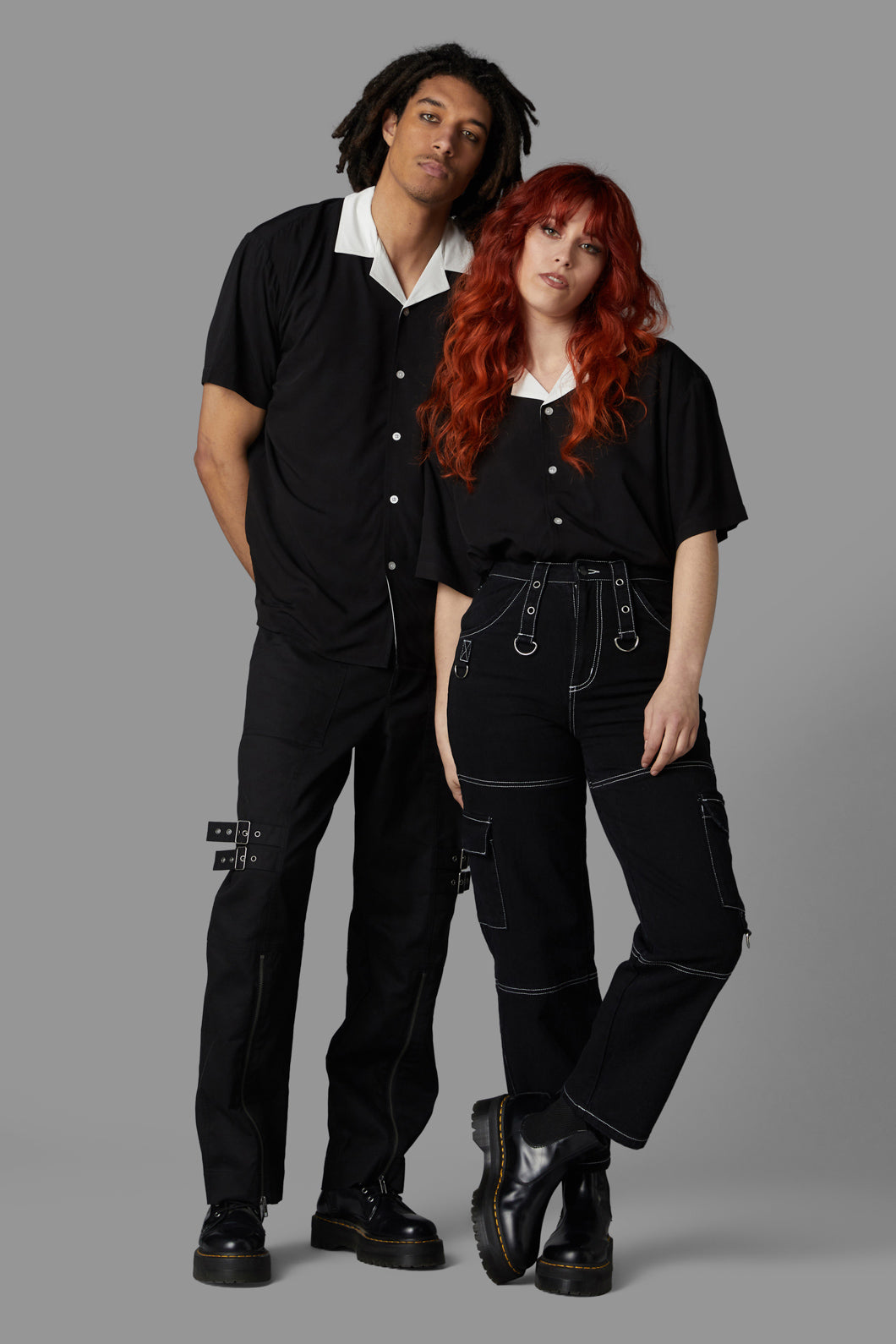 Black Friday - Contrast Collar Short Sleeve Shirt - black