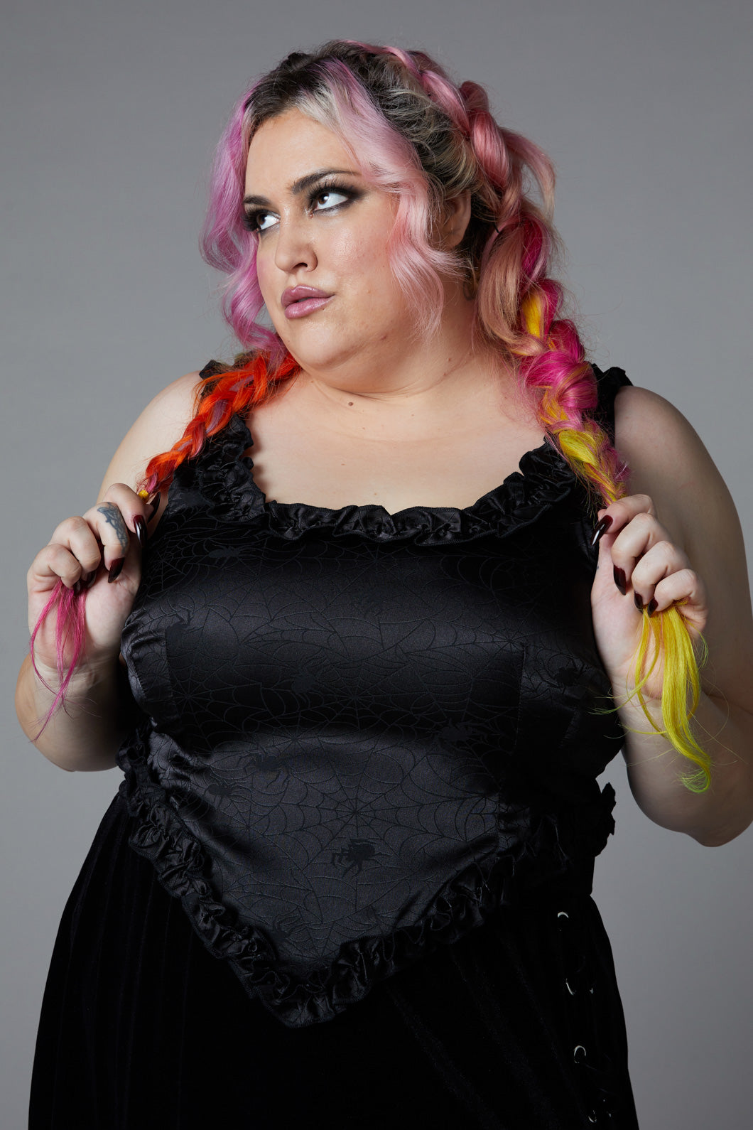 Black Friday - Curve Nadja Gothic Corset Top - black