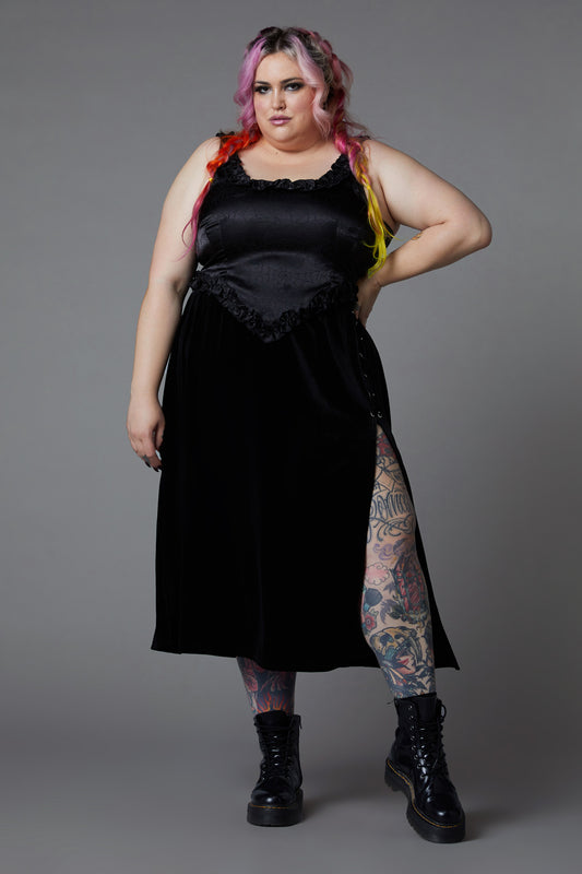 Black Friday - Curve Nadja Gothic Corset Top - black