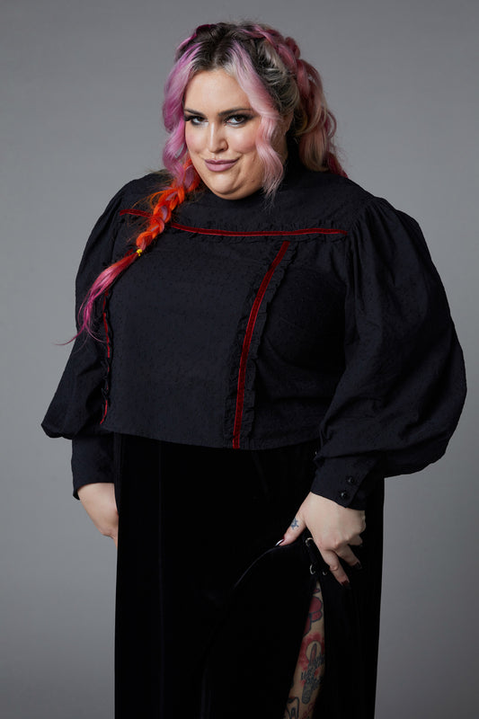 Black Friday - Curve Nadja Gothic Blouse - black
