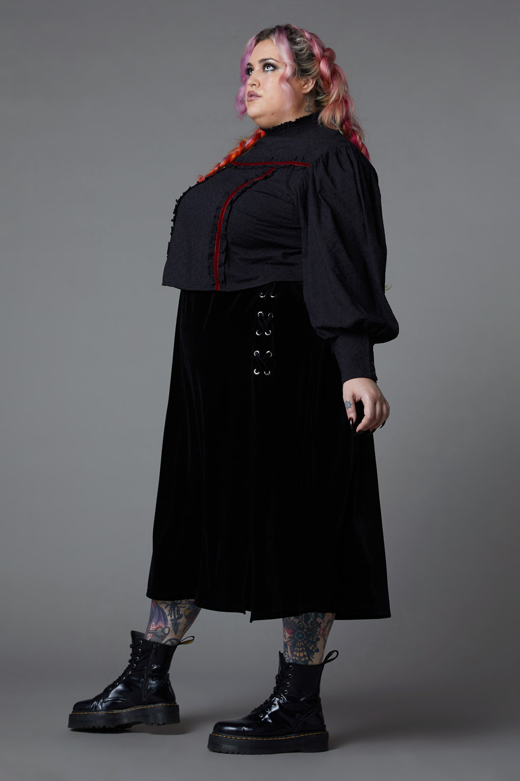 Black Friday - Curve Nadja Gothic Blouse - black