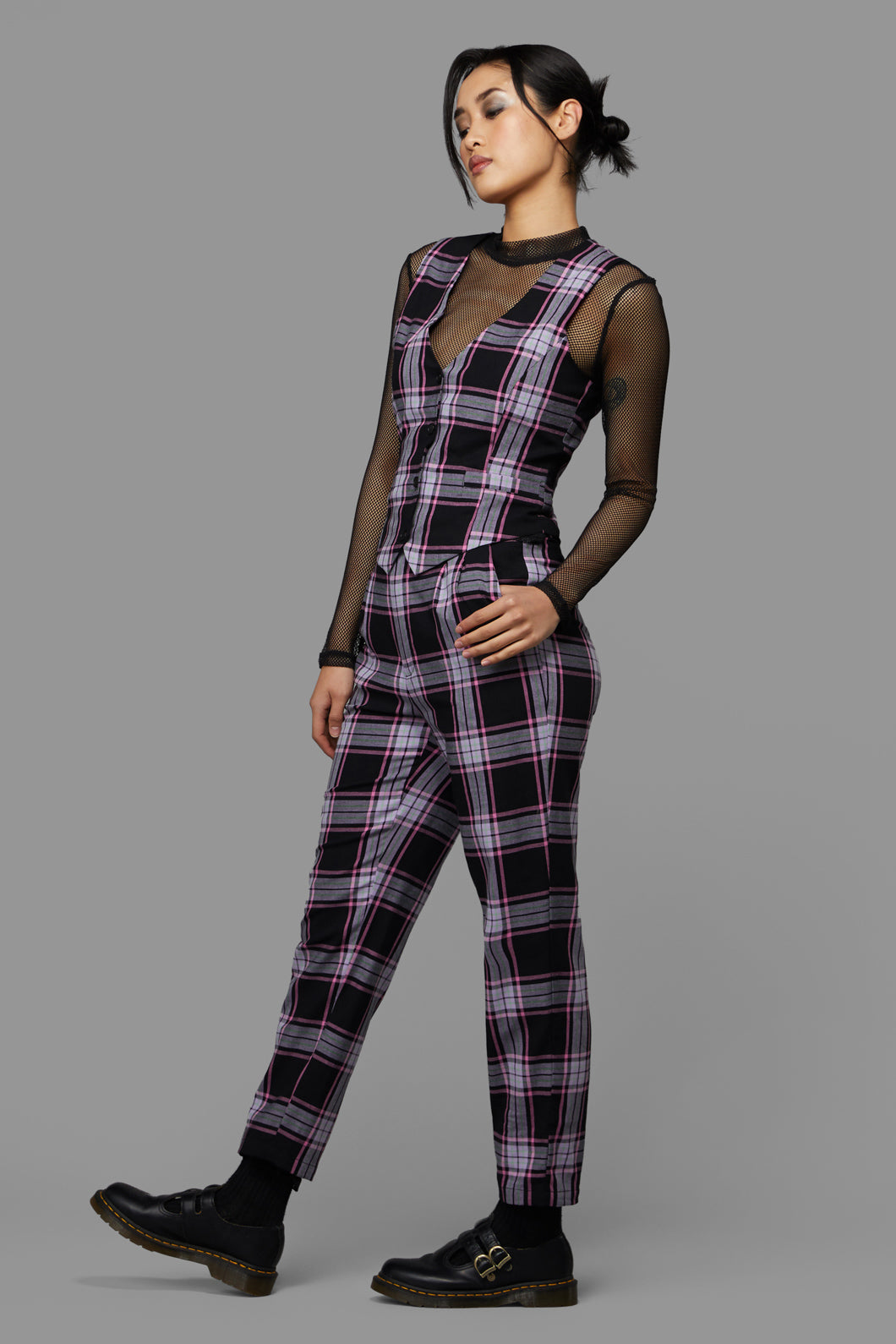 Black Friday - Myrtle Tartan Vest - purple