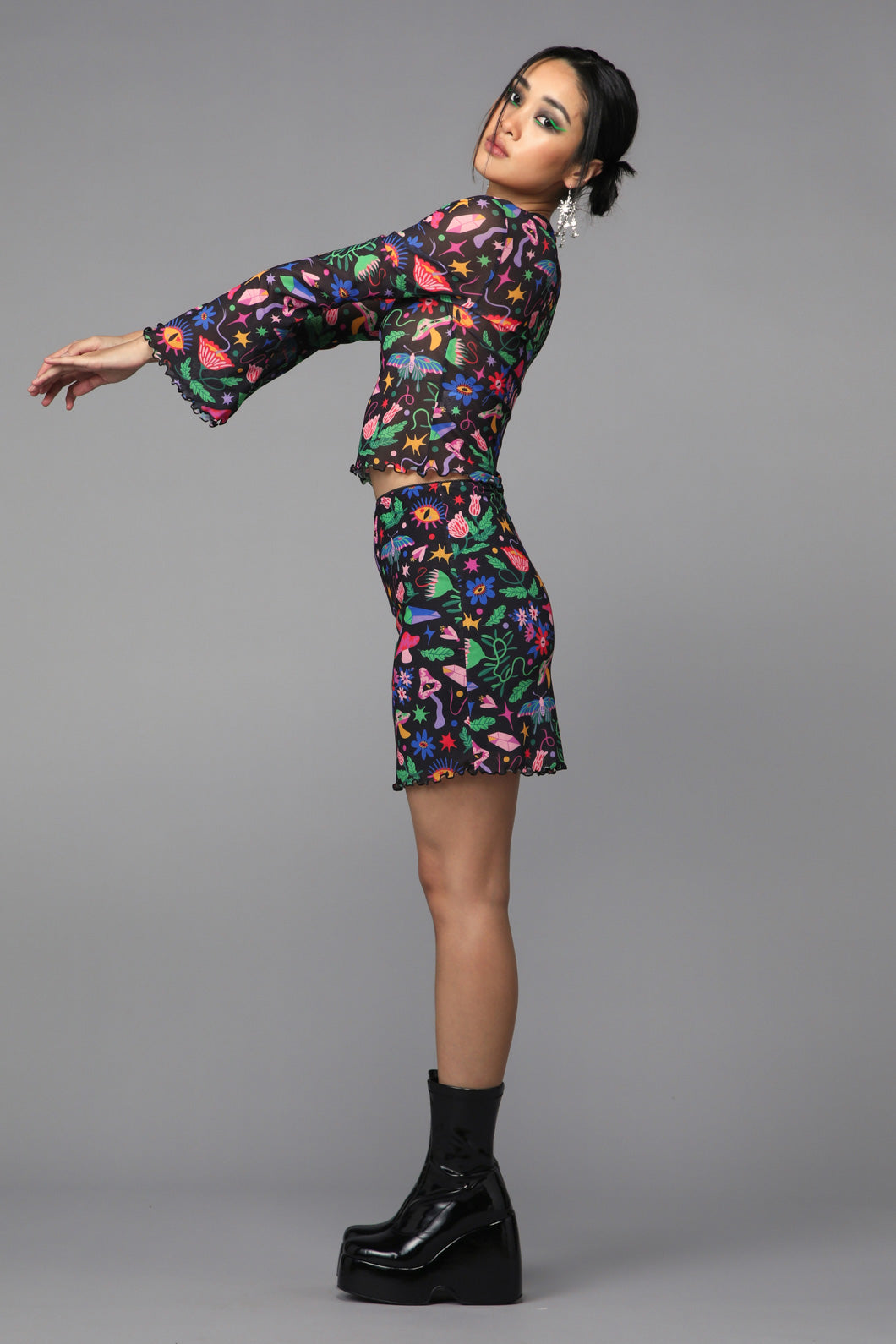 Black Friday - Plantistry Mesh Skirt - multi
