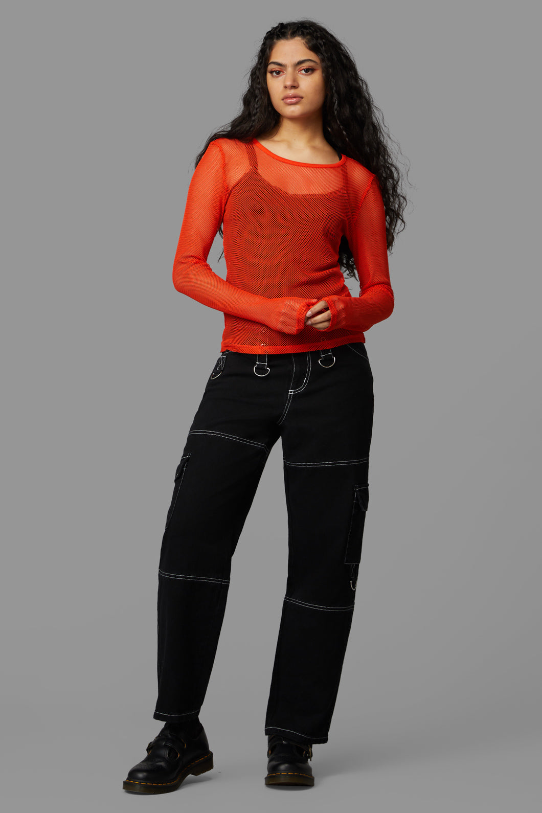 Black Friday - Dead Inside Mesh Top - orange