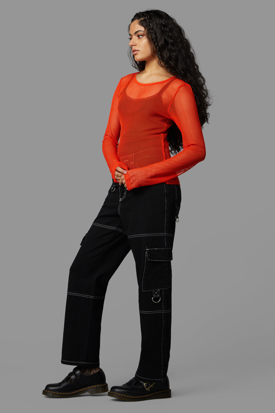 Black Friday - Dead Inside Mesh Top - orange