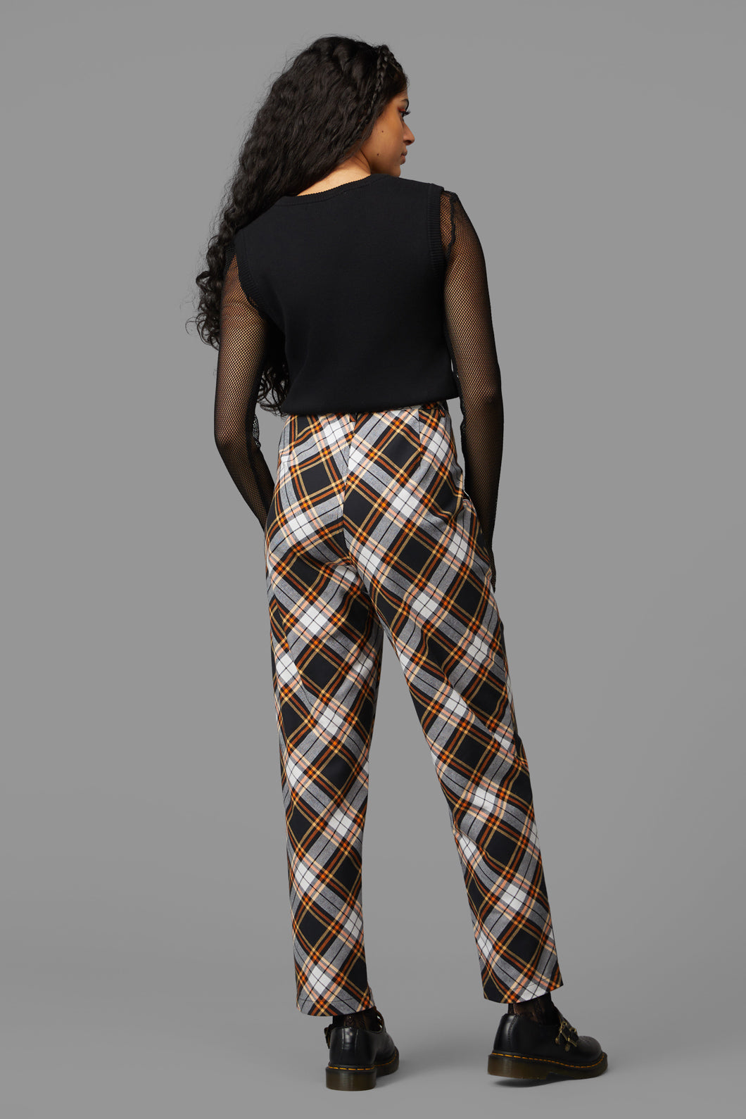 Black Friday - Pumpkin Tartan Pant - black-orange