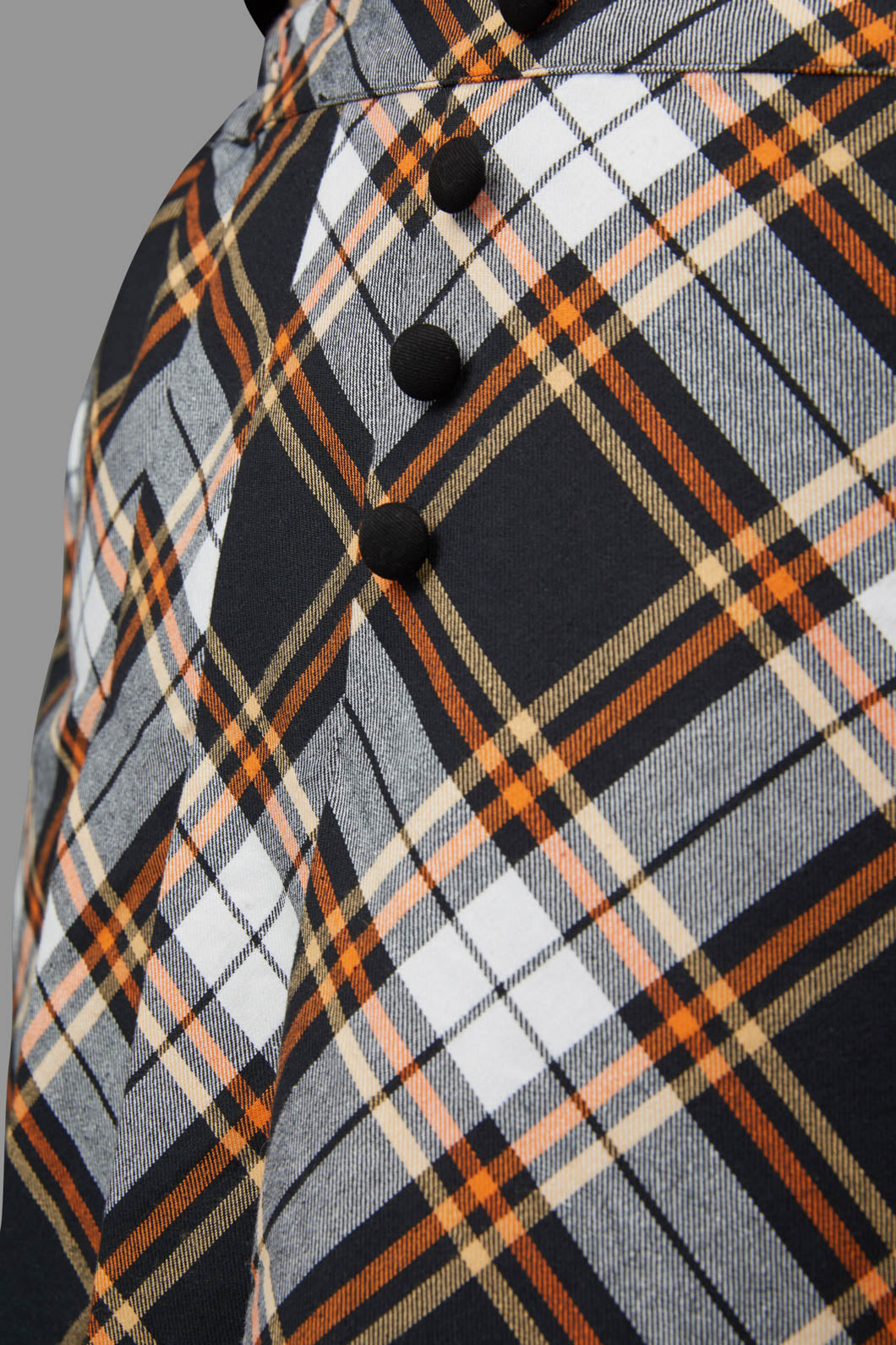 Black Friday - Curve Pumpkin Tartan Skirt - black-orange